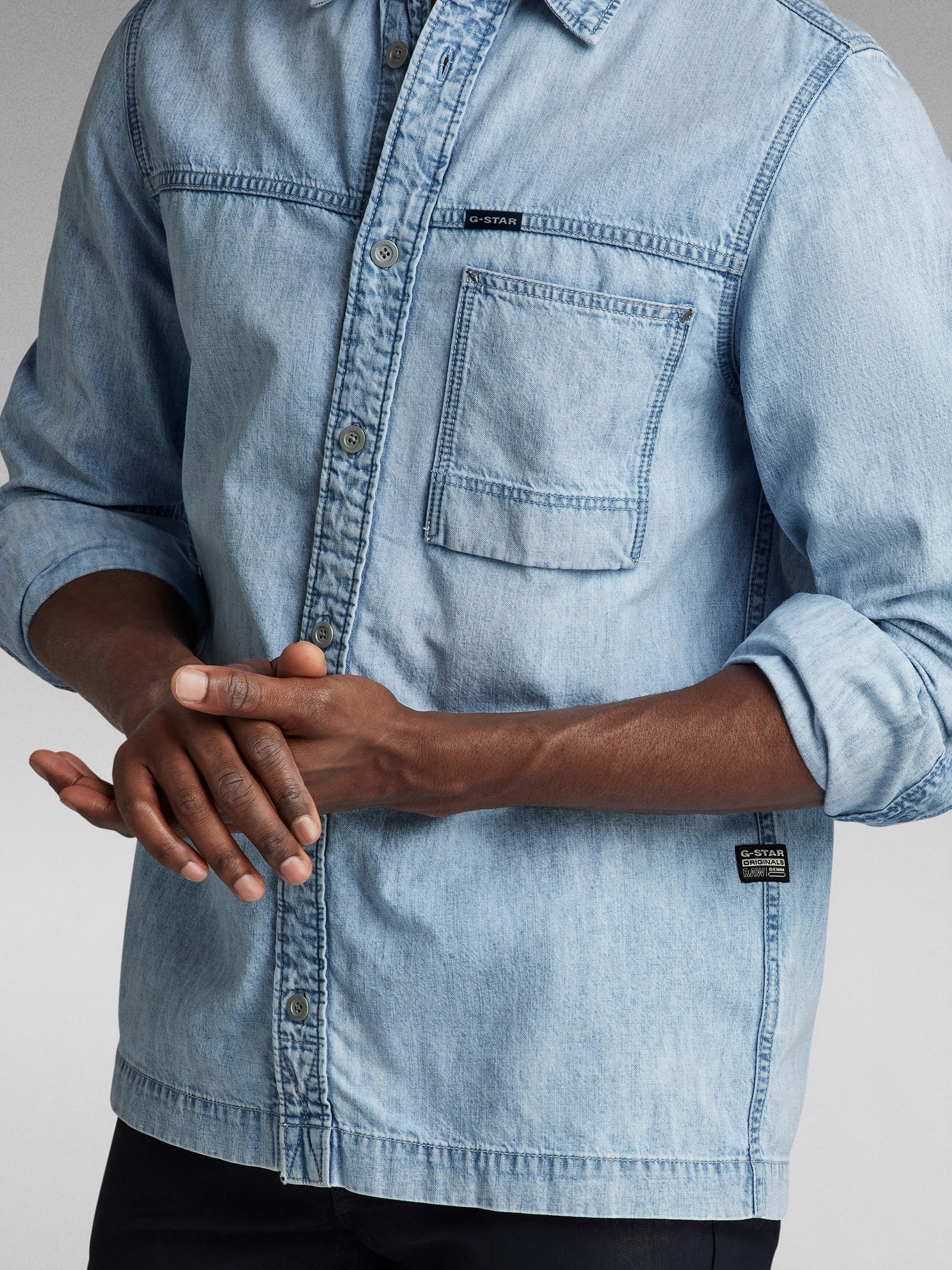 1-Pocket Regular Denim Shirt - Image 2