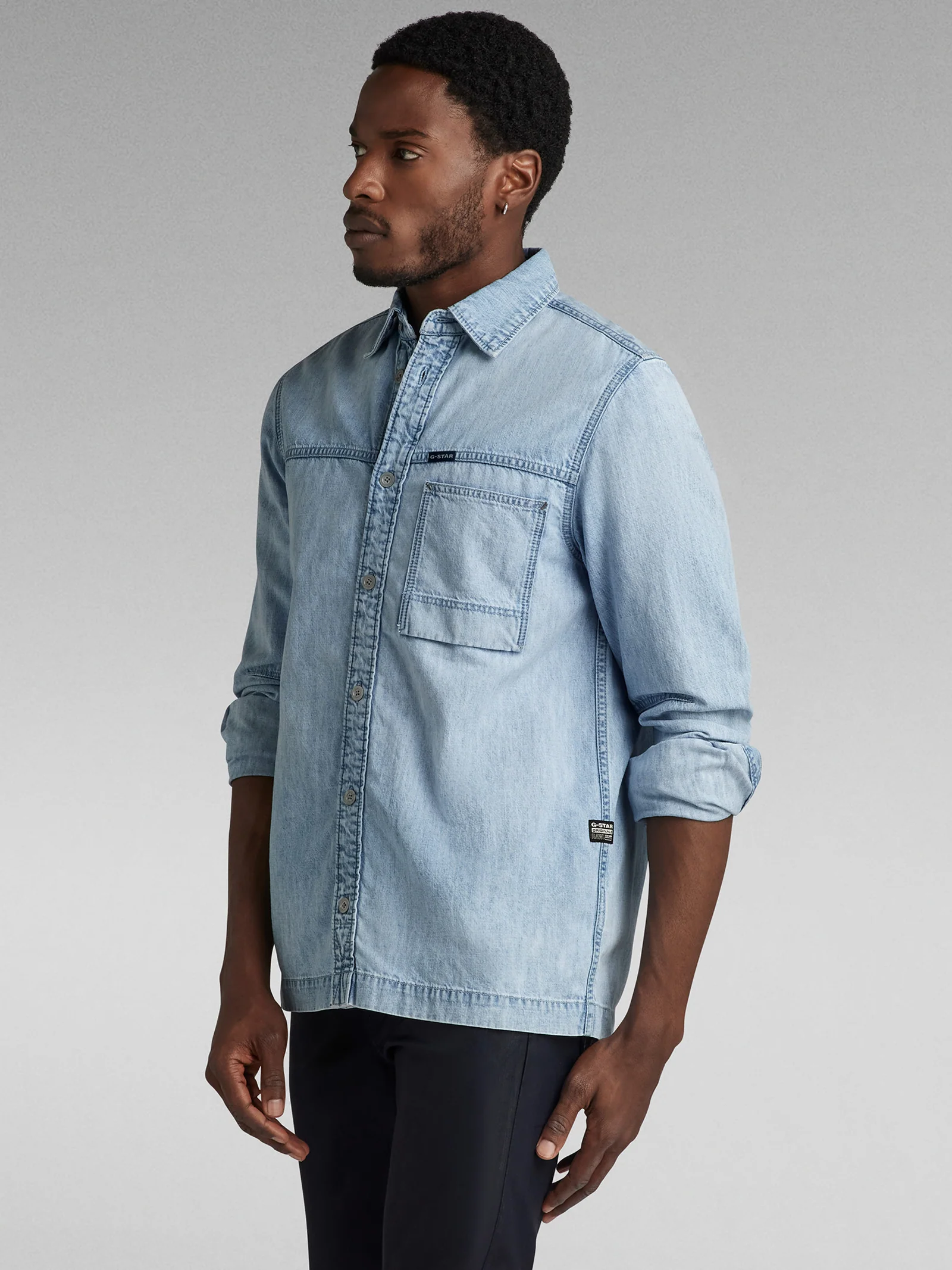 1-Pocket Regular Denim Shirt - Image 3