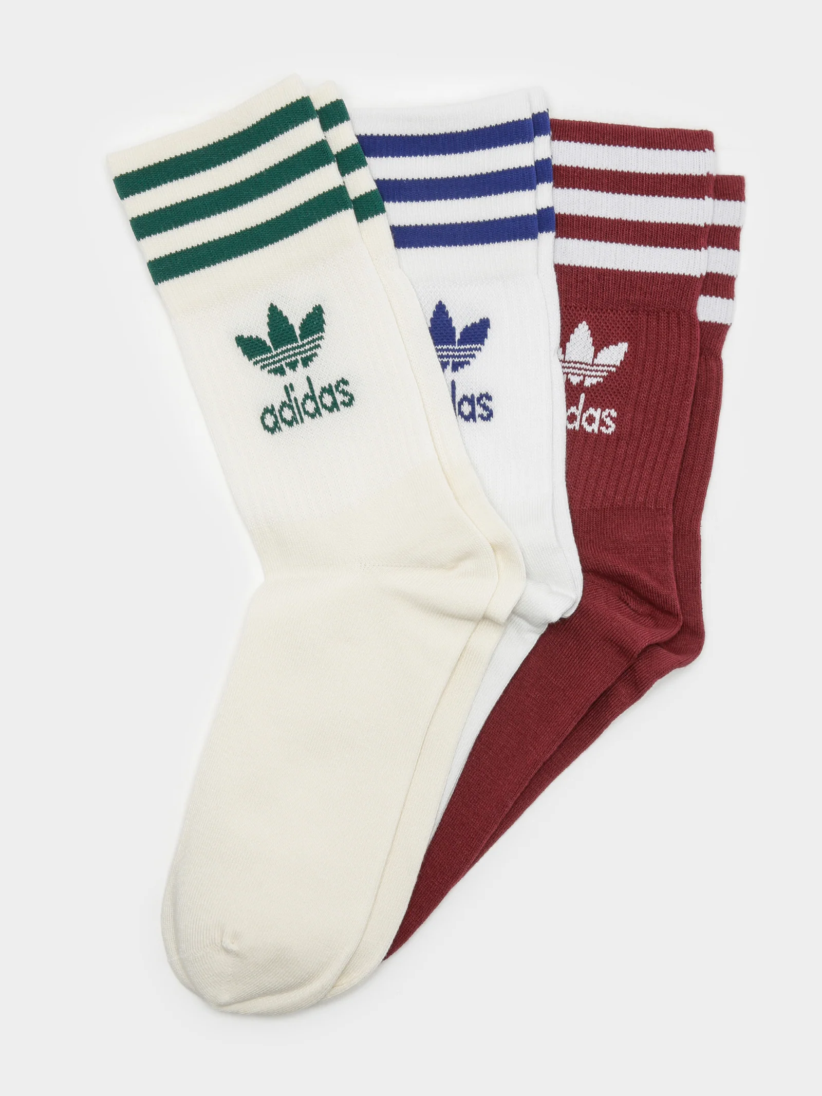 3 Pairs of Mid Cut Crew Socks