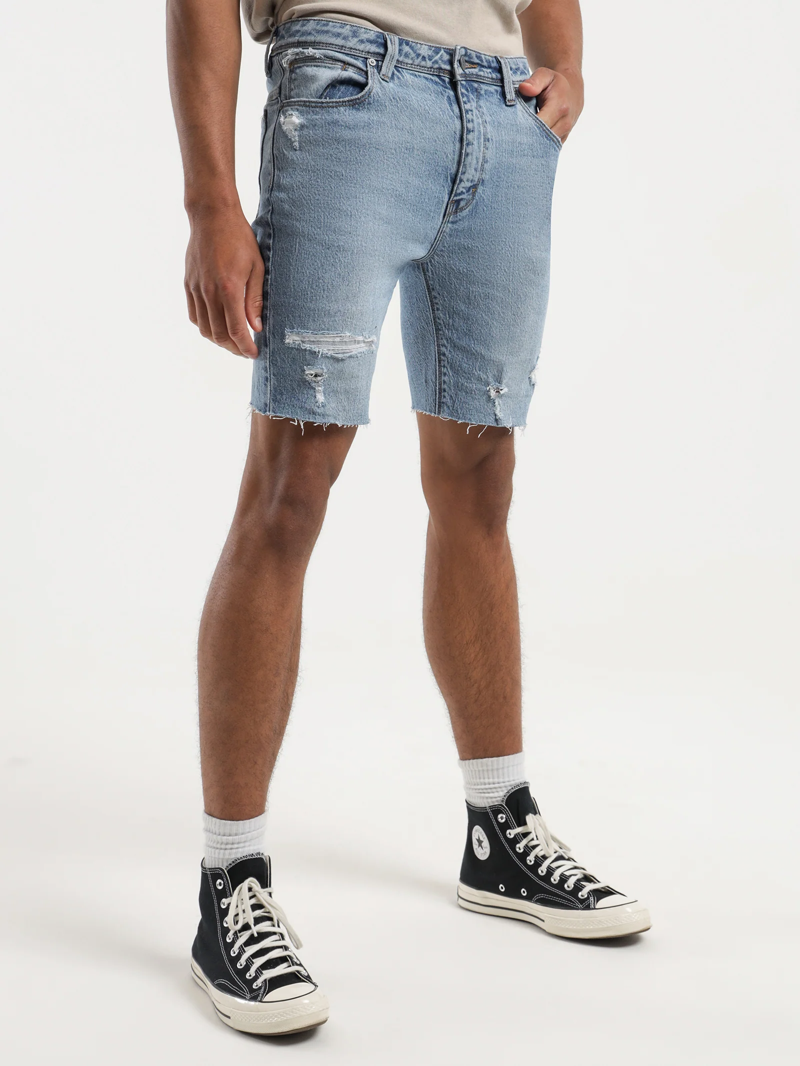 A Dropped Skinny Shorts - Image 3