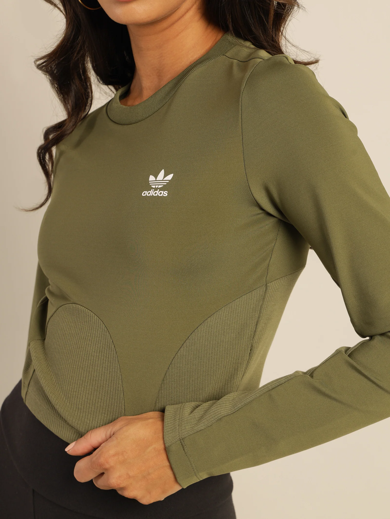 Adidas Rib Long Sleeve Top - Image 3