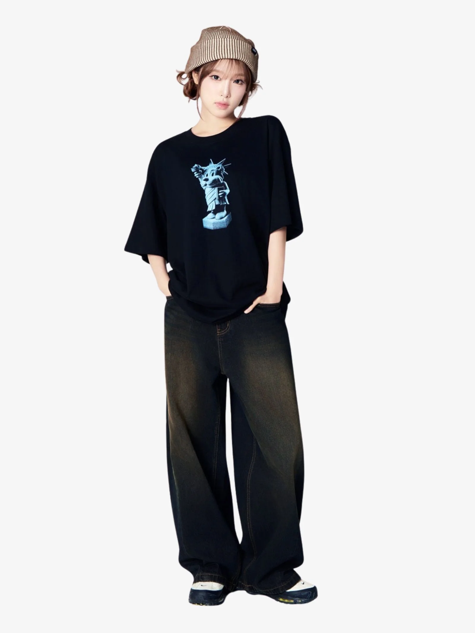 Ac Bear Statue Of Liberty Short Sleeve T-Shirt - Image 2