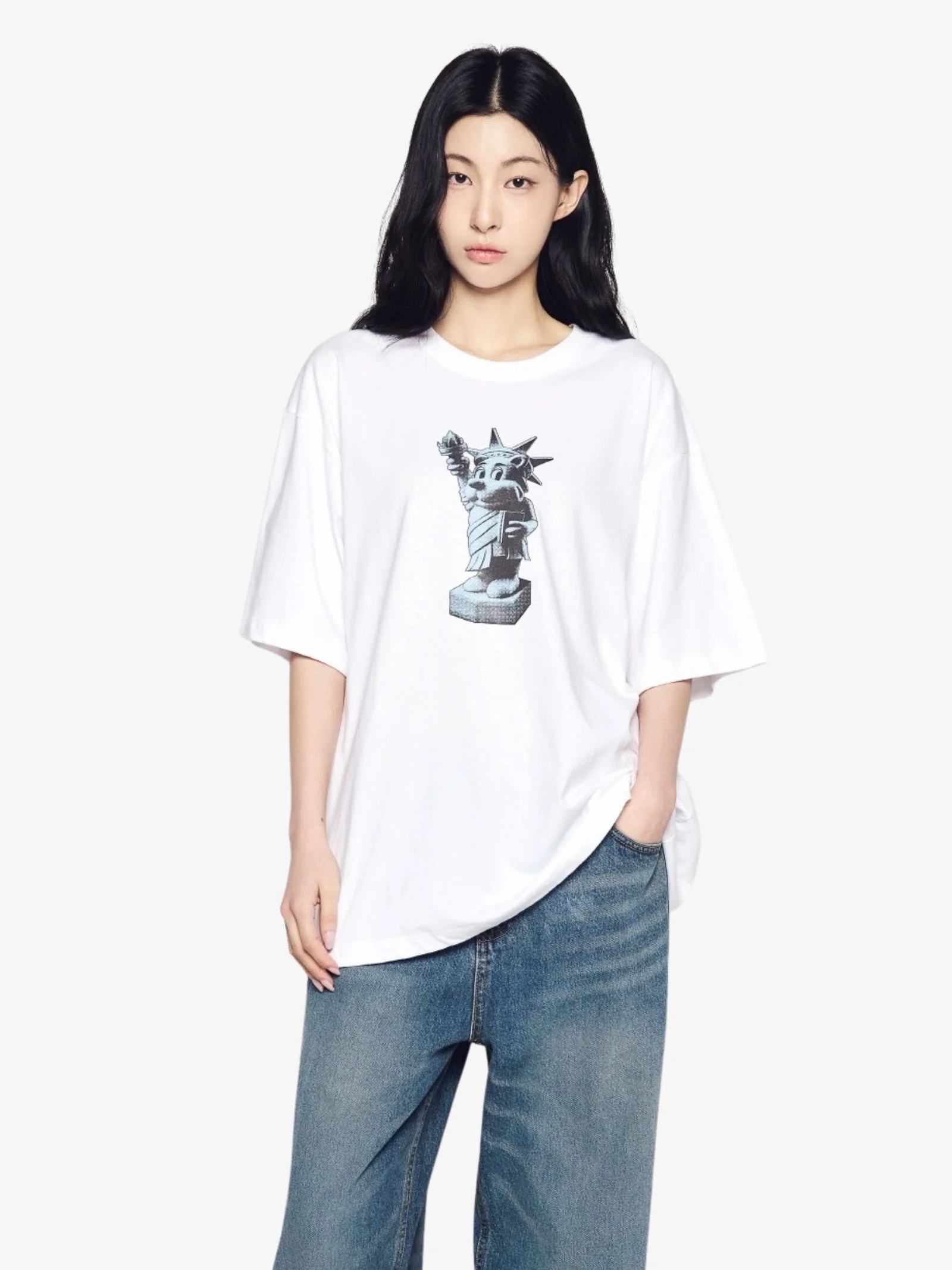Ac Bear Statue Of Liberty Short Sleeve T-Shirt - Image 2