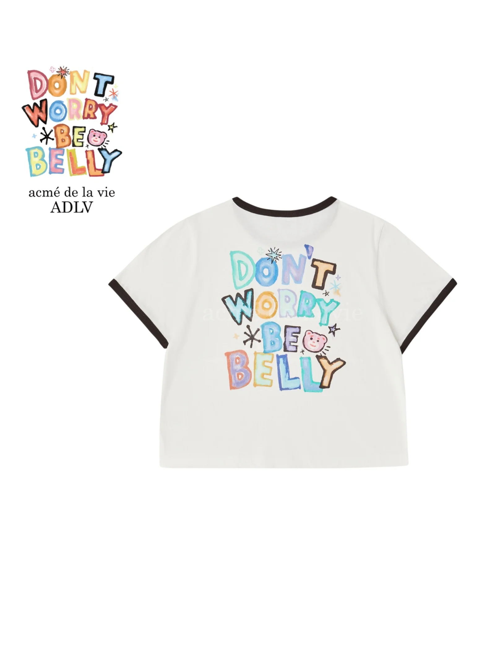 Belly Collage Logo Crop Short Sleeve T-Shirt - Image 4
