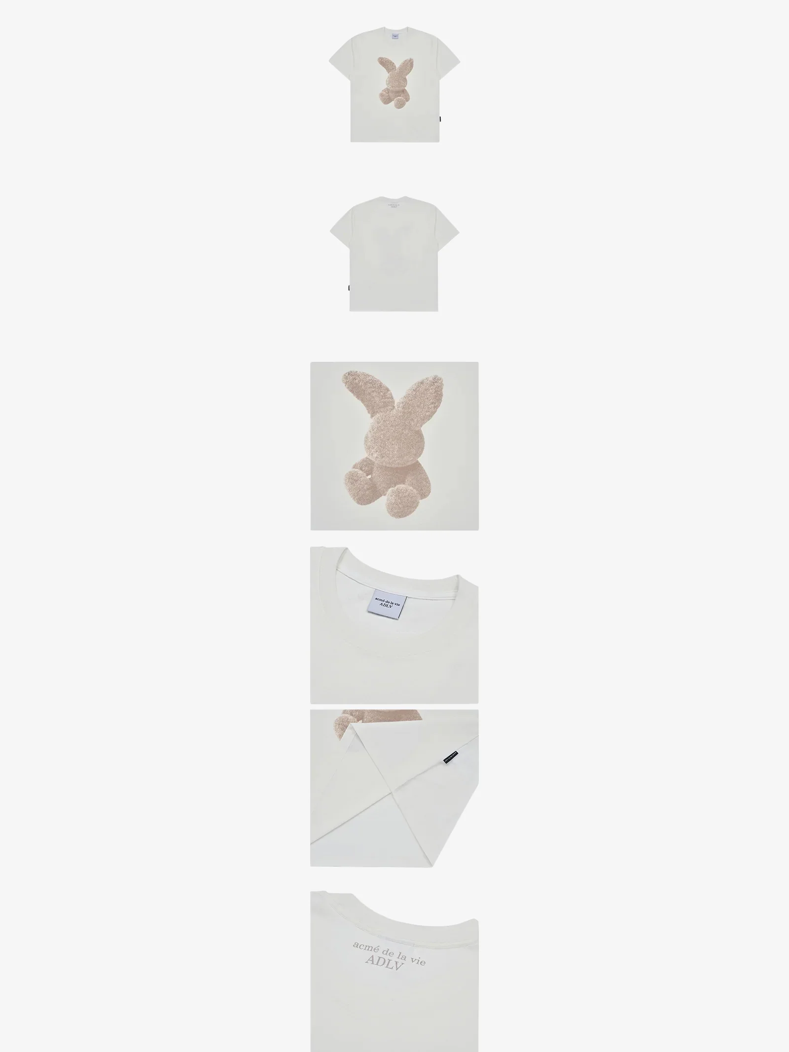 Cream Fuzzy Rabbit Short Sleeve T-Shirt - Image 7
