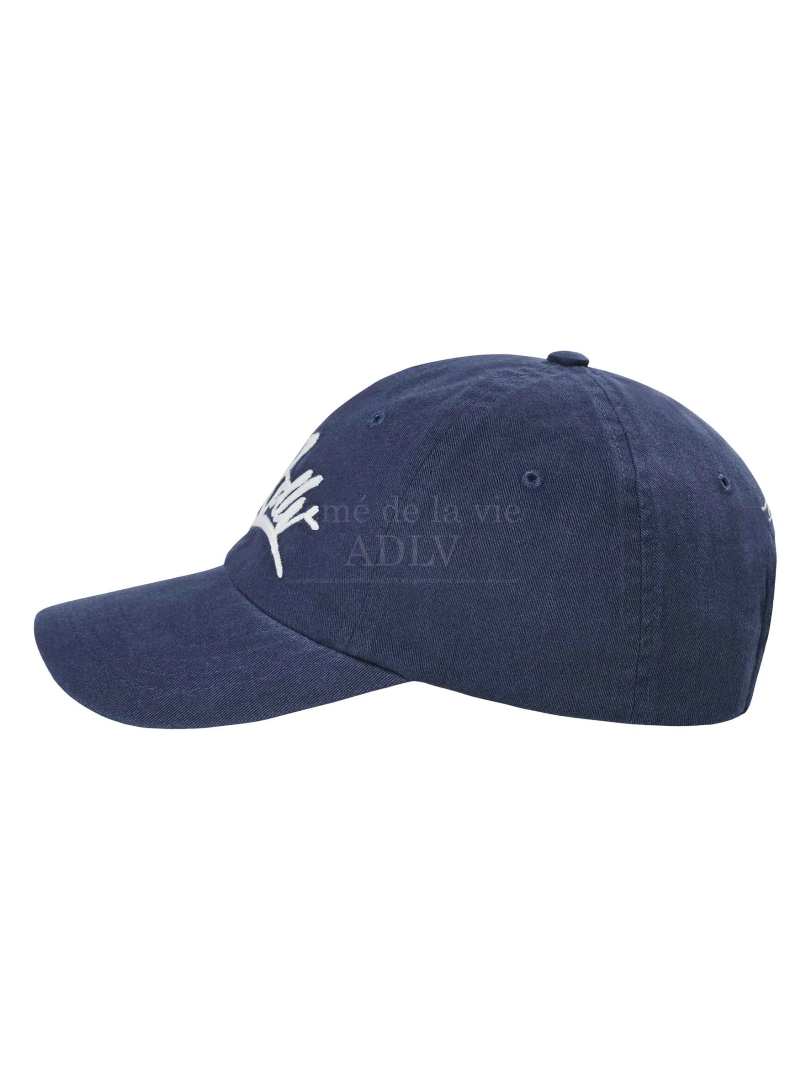 Script Logo Chain Embroidery Washing Ball Cap - Image 3