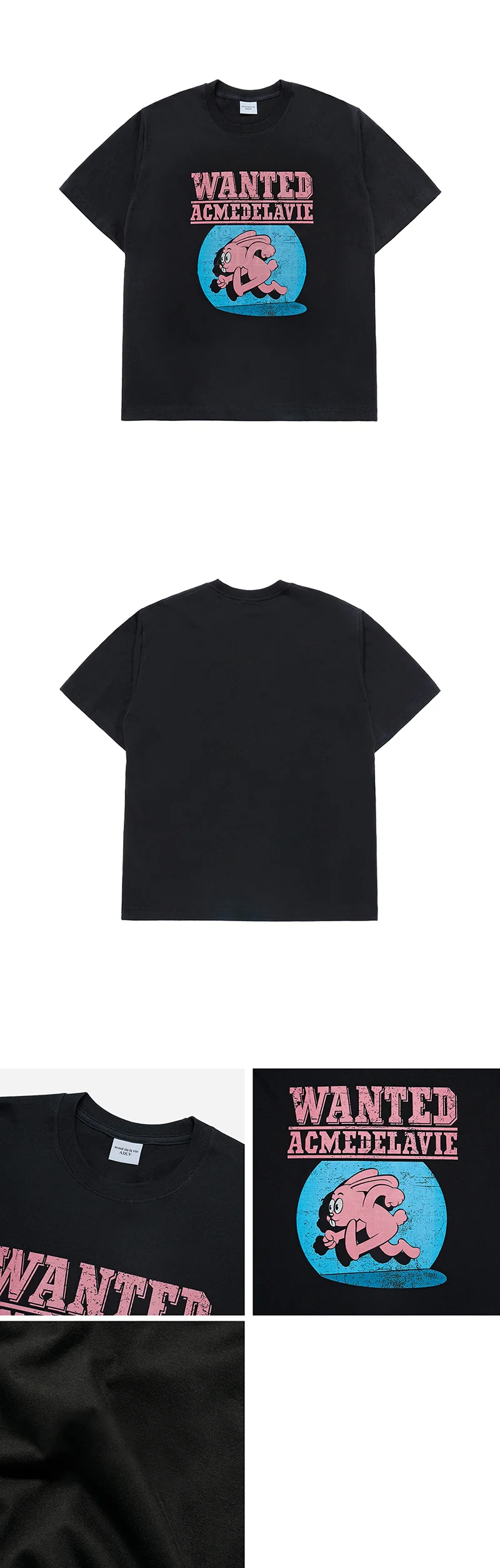 Wanted Rabbit Artwork Short Sleeve T-Shirt - Image 5