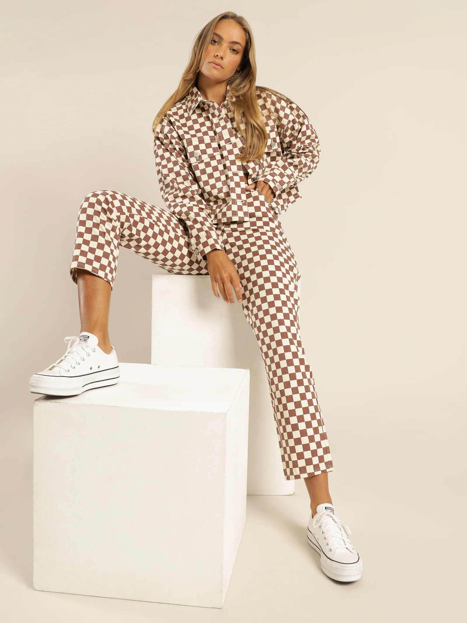April Checkerboard Jeans - Image 2