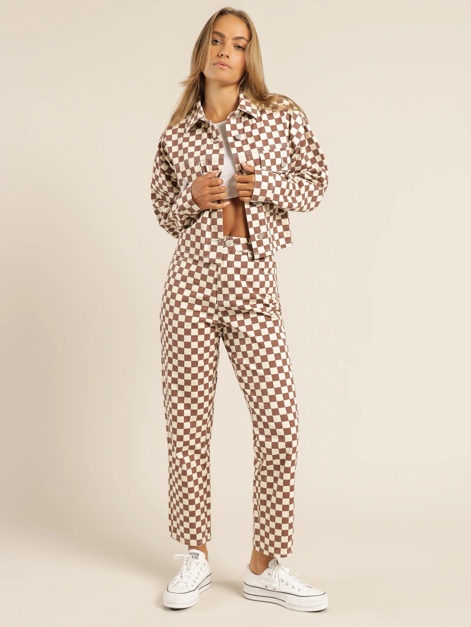 April Checkerboard Jeans - Image 4