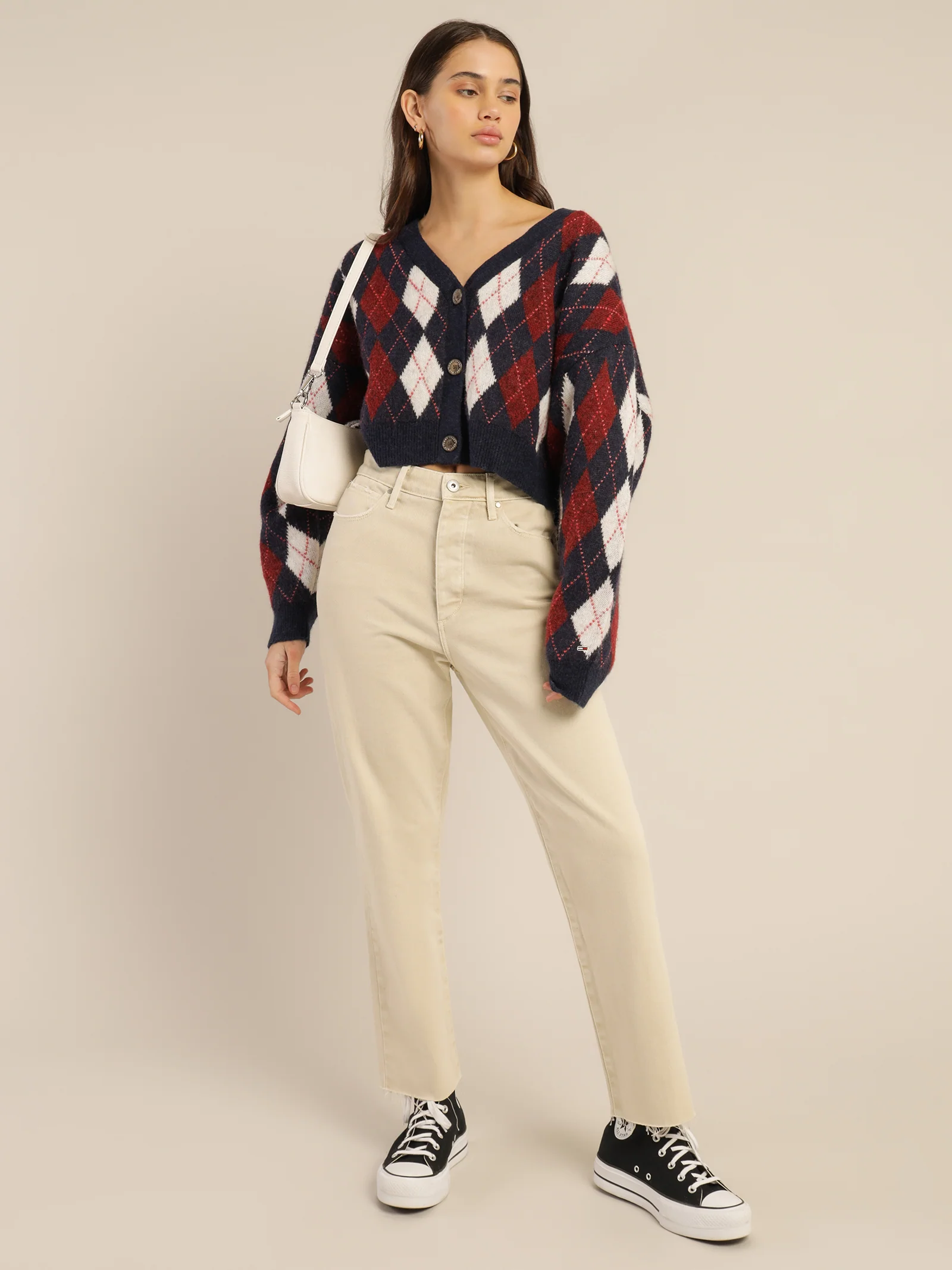 Argyle Cropped Cardigan - Image 5