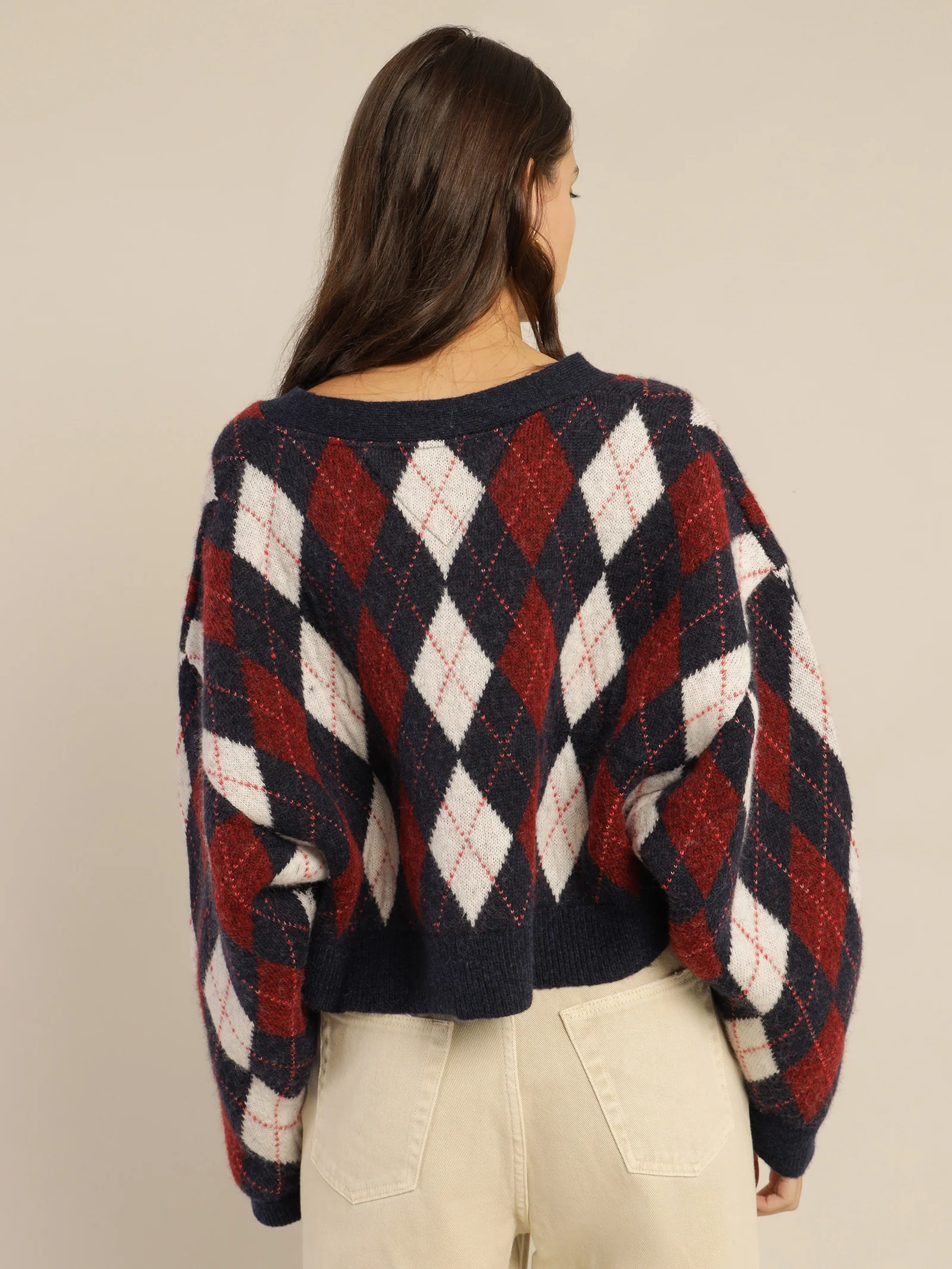 Argyle Cropped Cardigan - Image 6