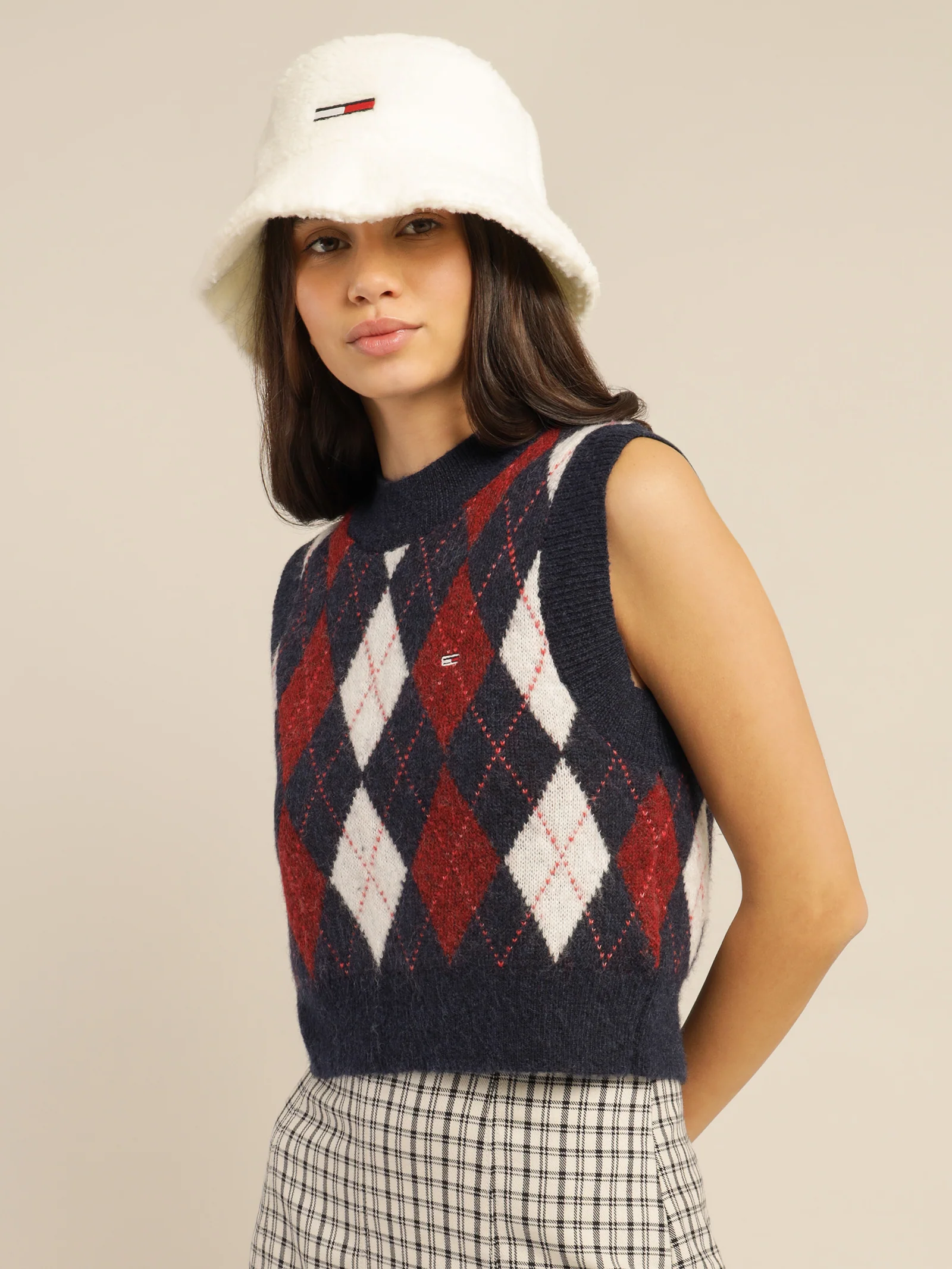 Argyle Cropped Vest - Image 2