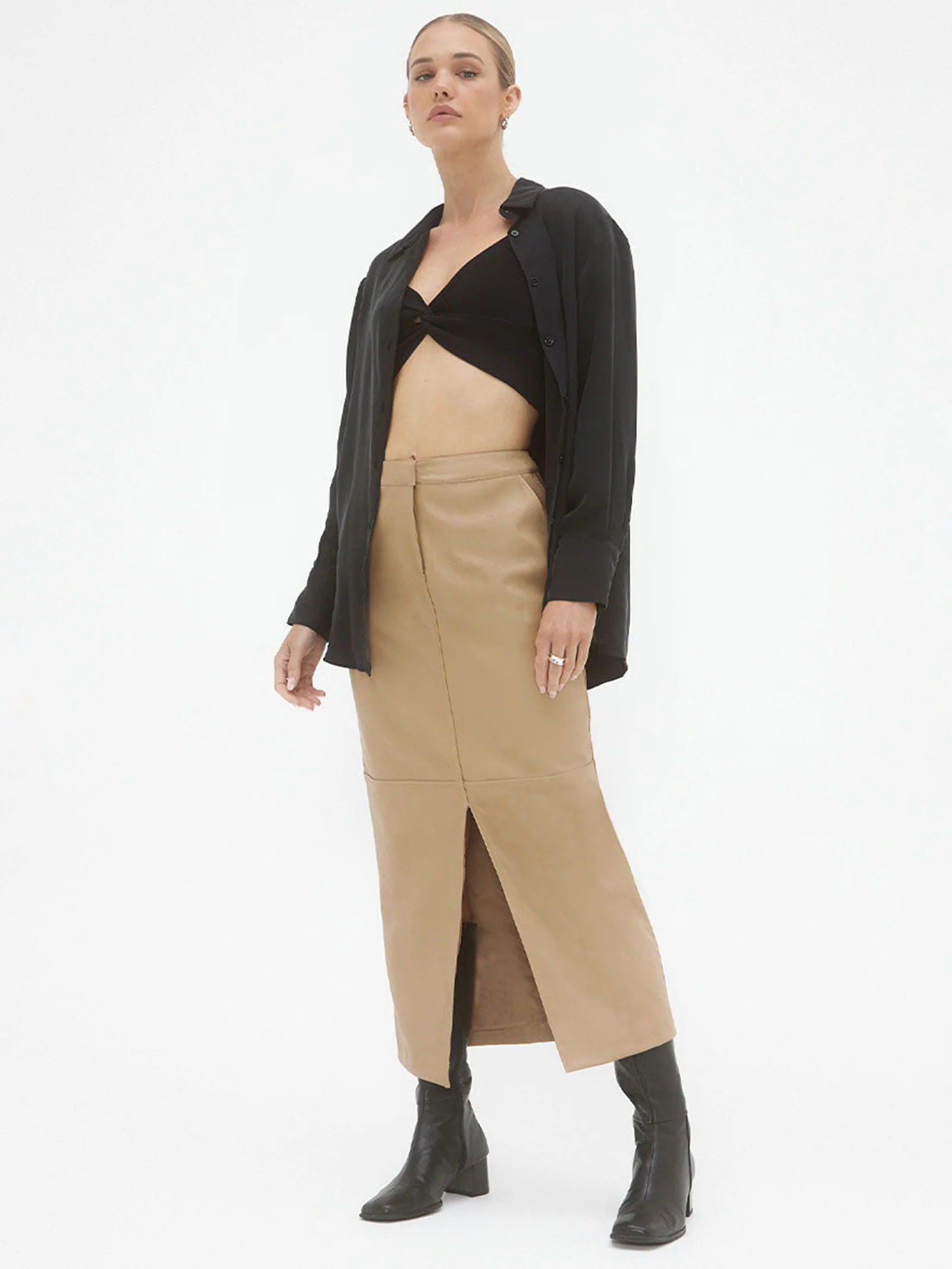 Ascend PU Maxi Skirt