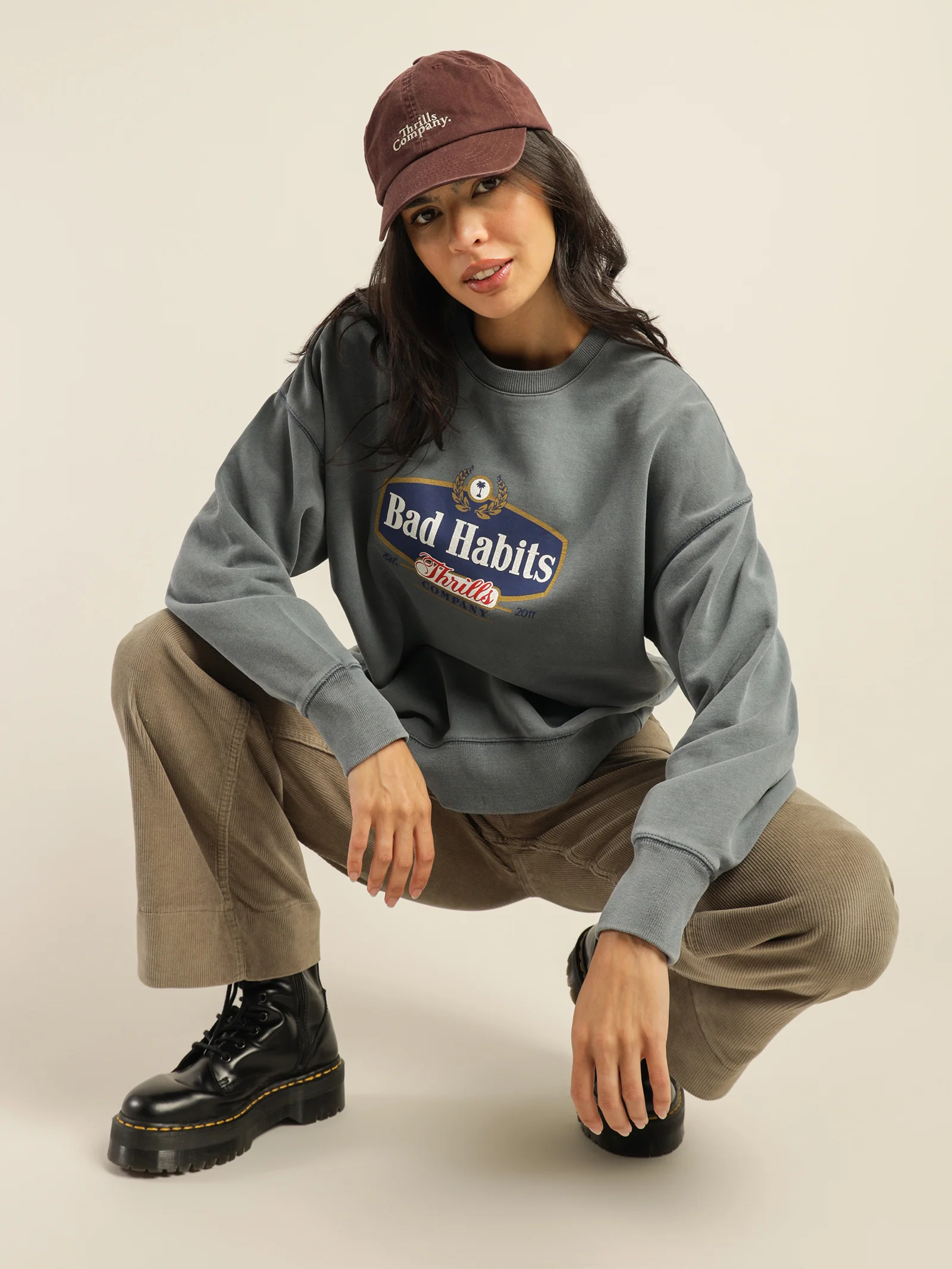 Bad Habits Die Hard Slouch Crew - Image 2