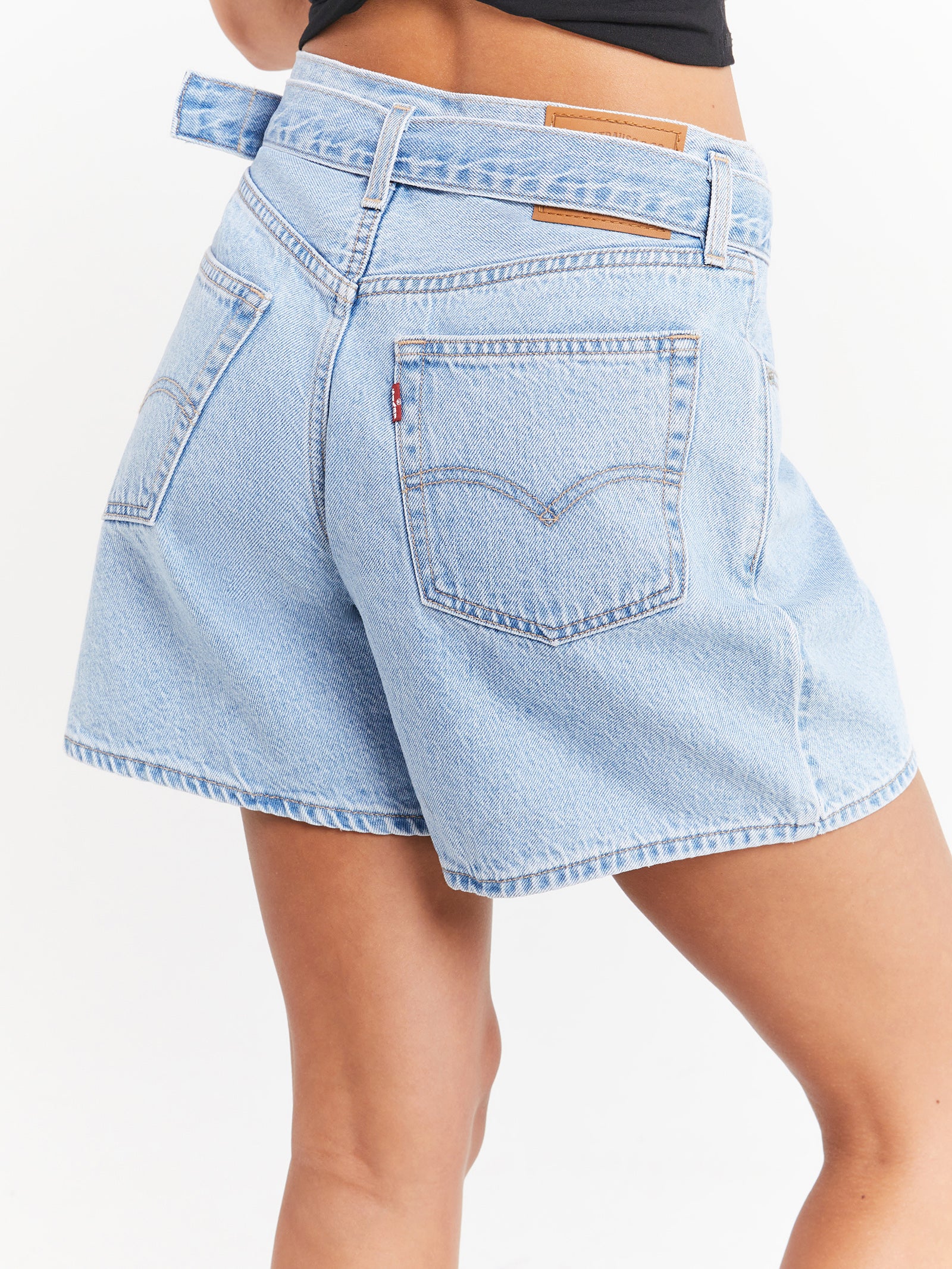 Belted Denim Shorts - Image 3