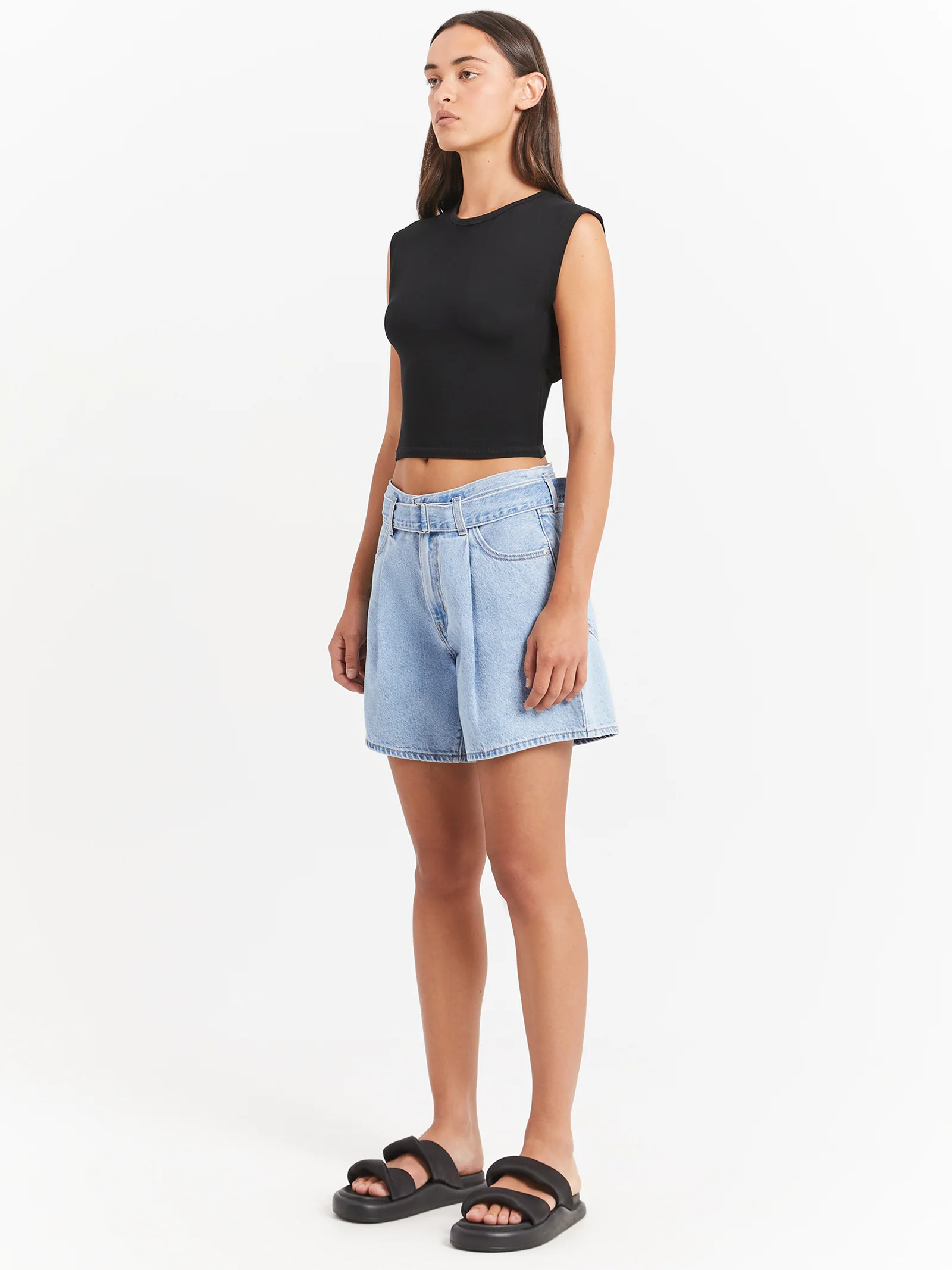 Belted Denim Shorts - Image 4