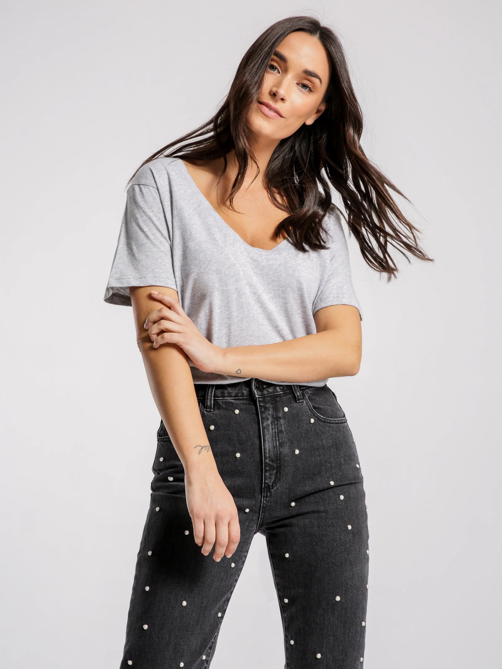 Blake Basic V Neck T-Shirt - Image 2