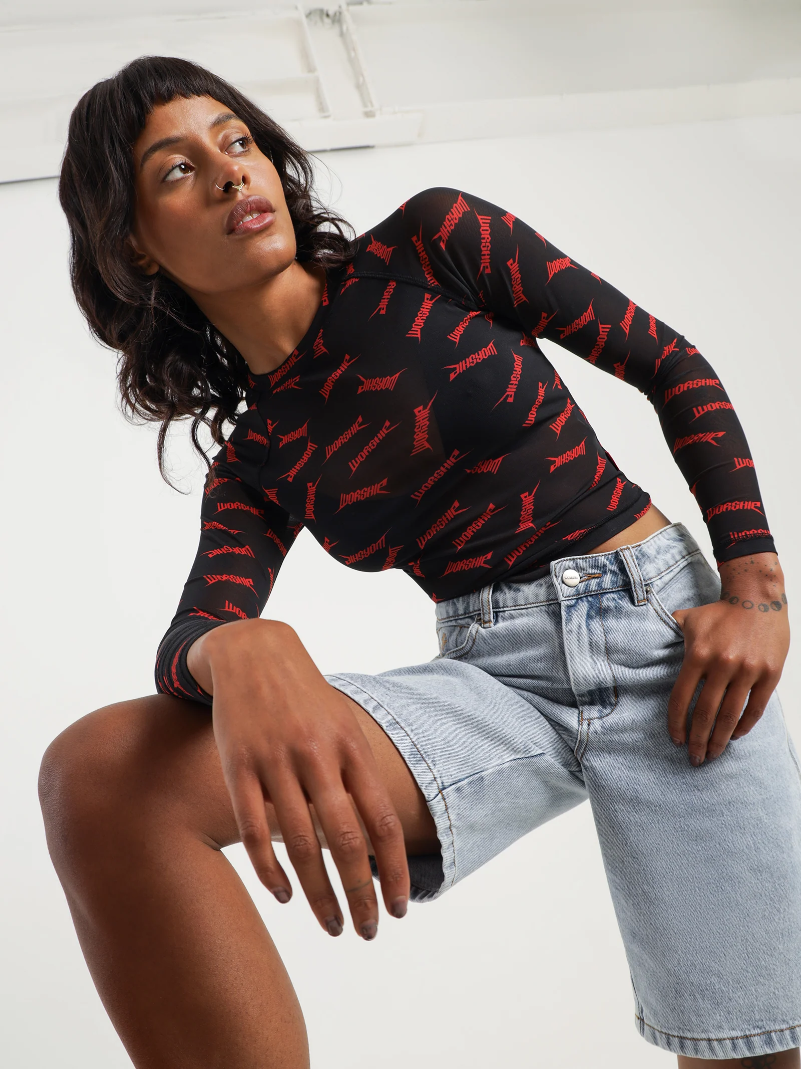 Bonethrower Mesh Long Sleeve Top - Image 2