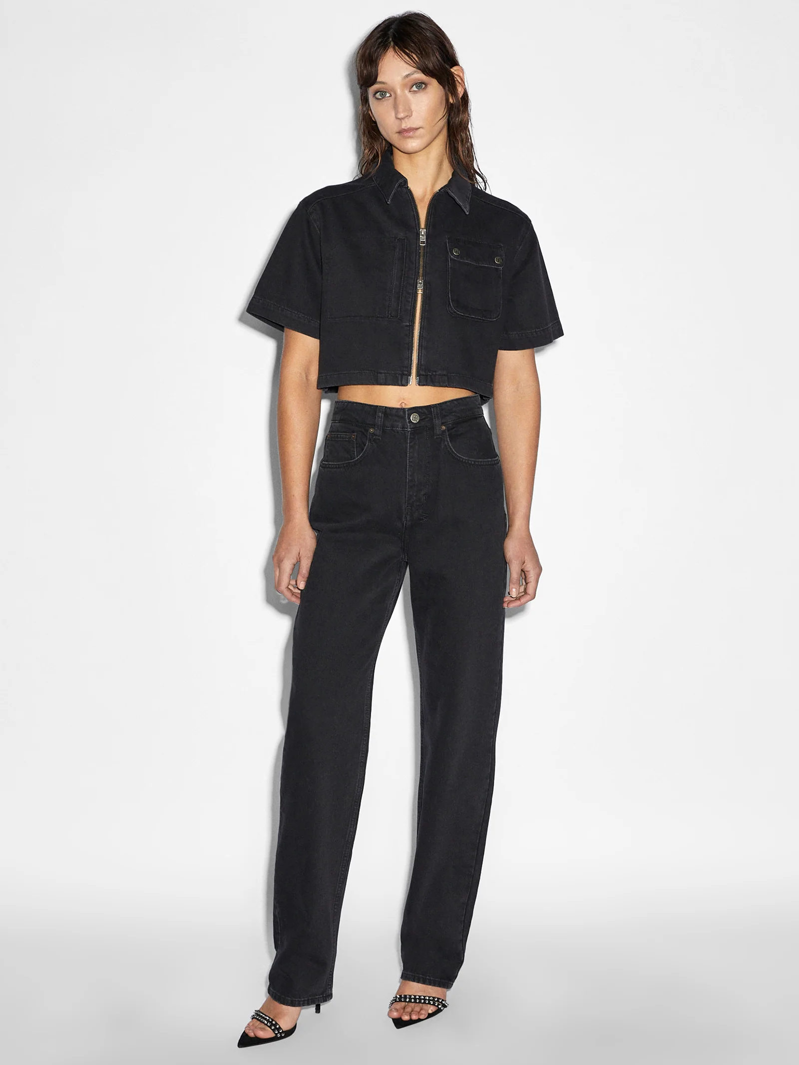 Boxy Crop Short Sleeve Shirt - Image 2