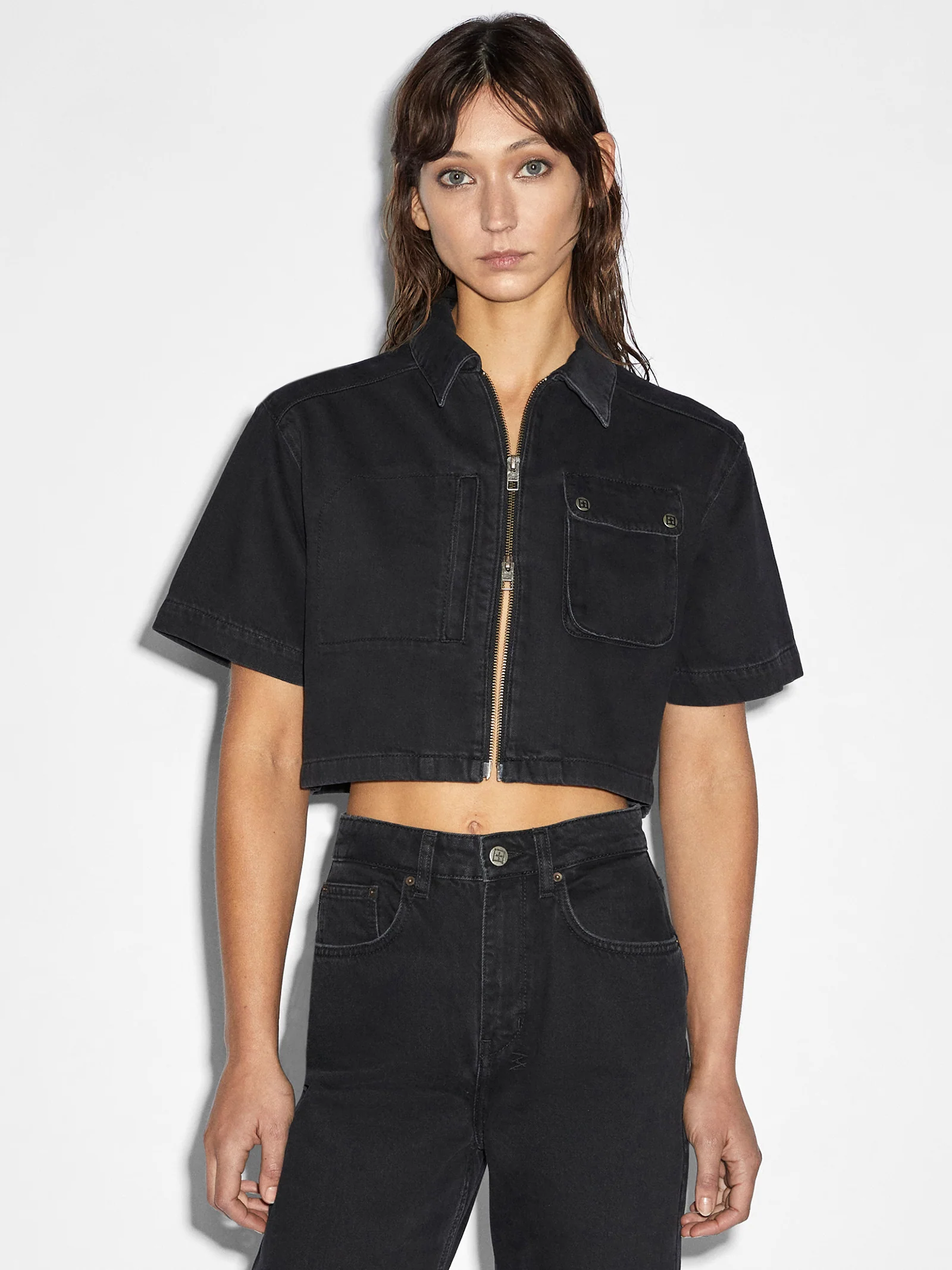 Boxy Crop Short Sleeve Shirt - Image 4