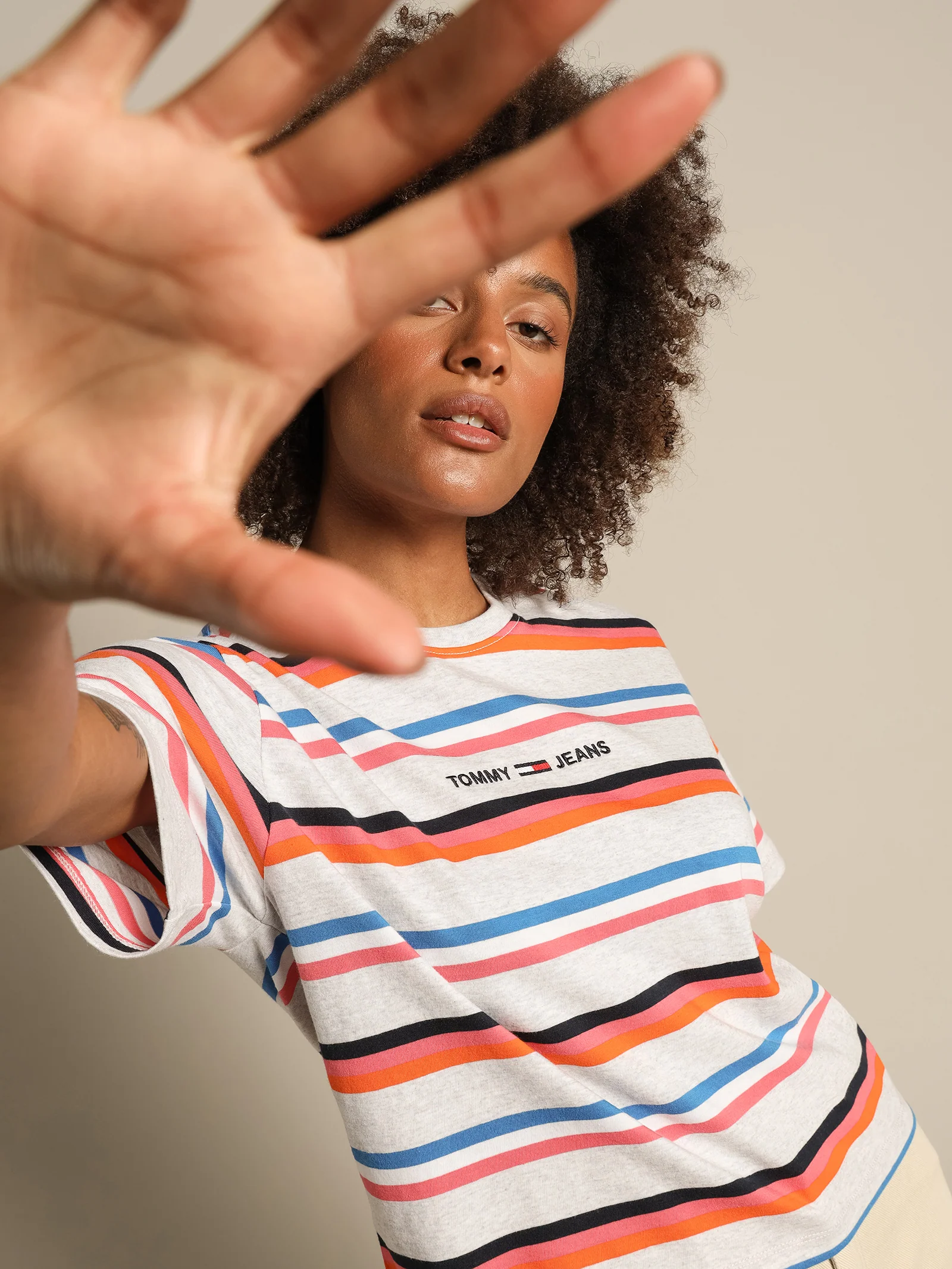 Boxy Crop Stripe T-Shirt - Image 2
