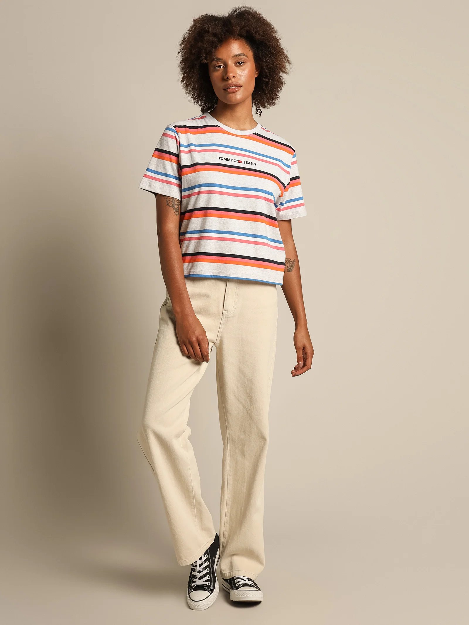 Boxy Crop Stripe T-Shirt - Image 3