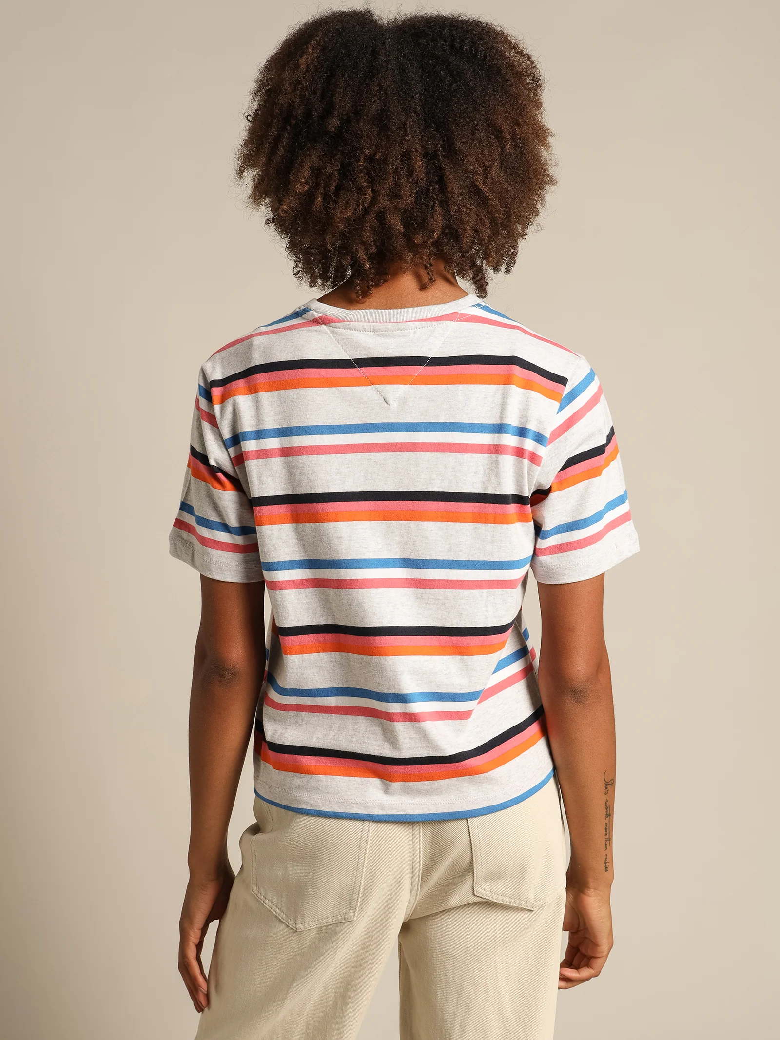 Boxy Crop Stripe T-Shirt - Image 4