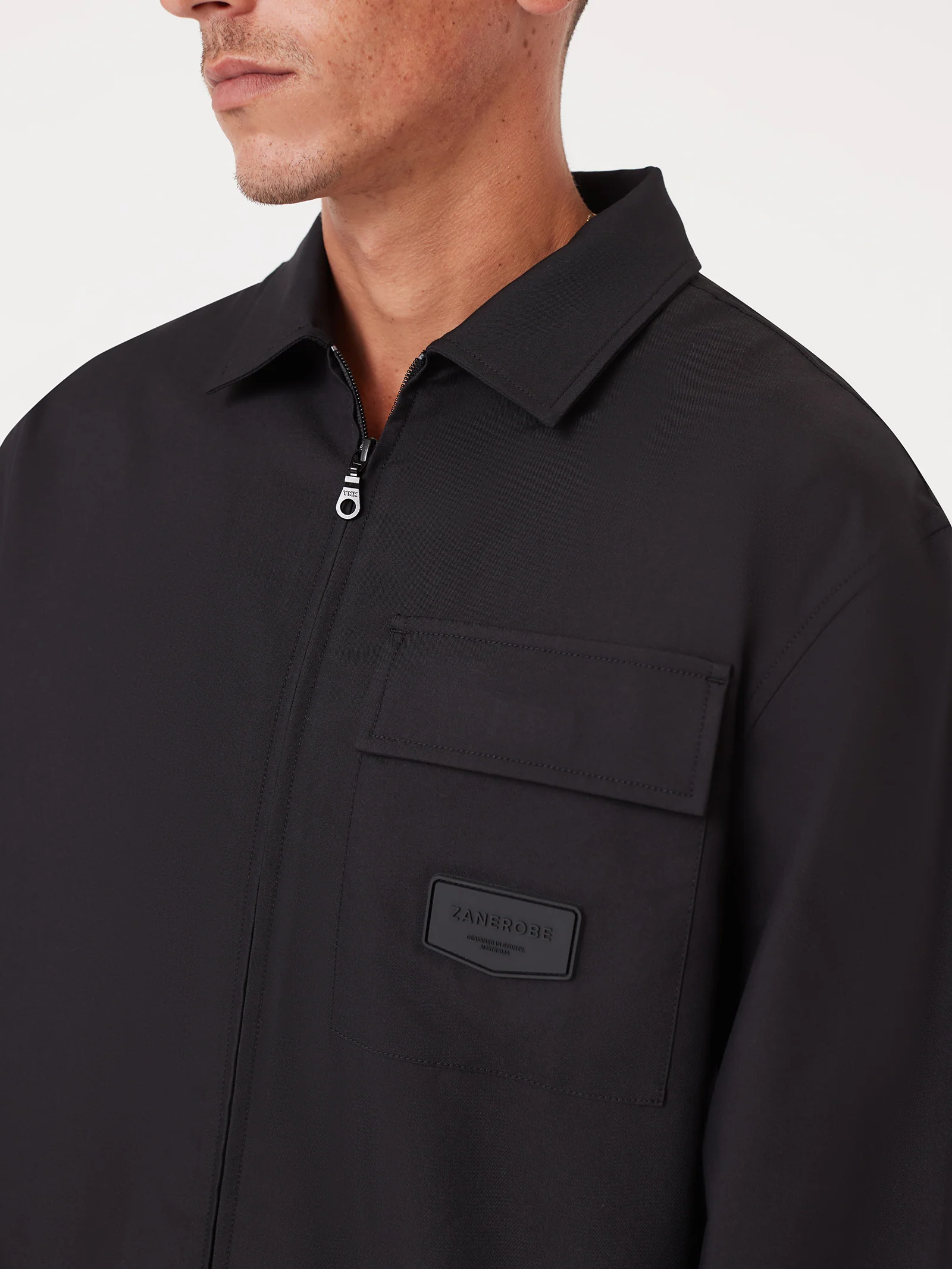 Boxy Long Sleeve Overshirt - Image 3