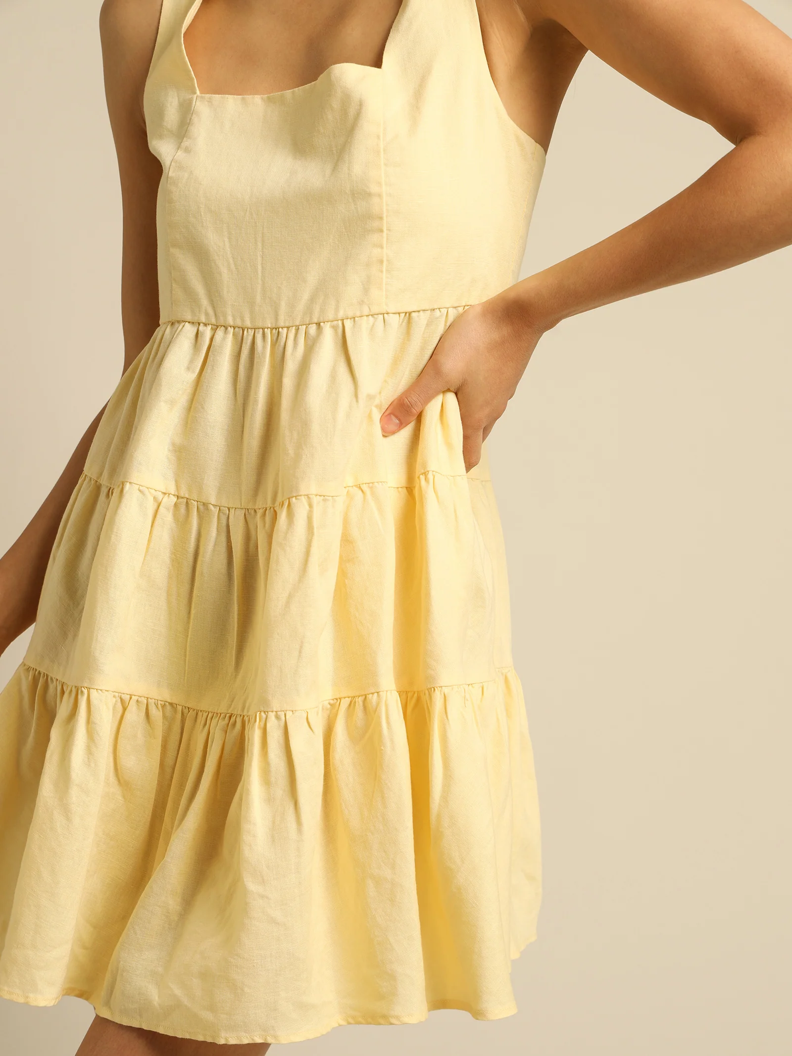 Brea Linen Mini Dress - Image 5