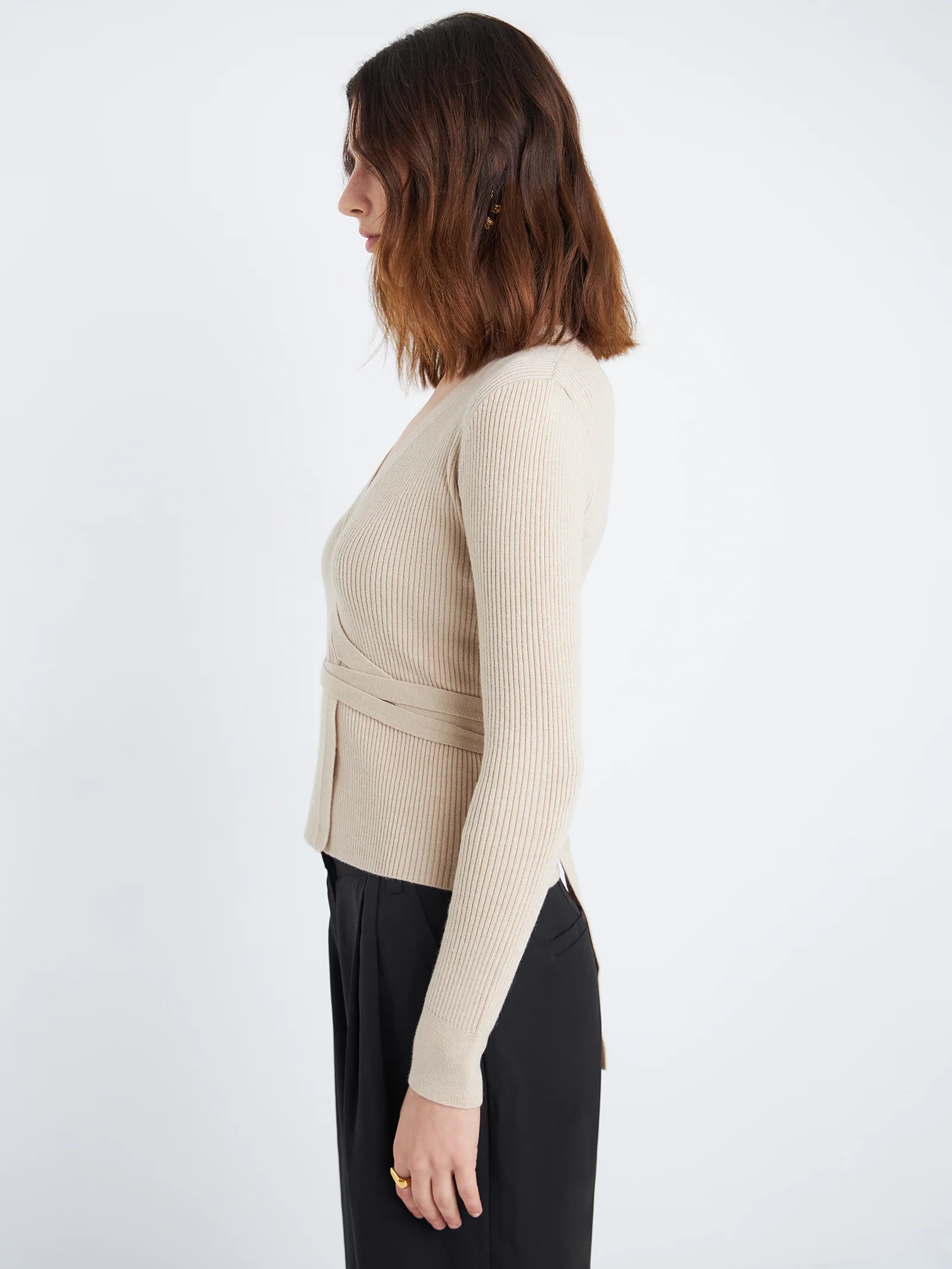 Bria Wrap Knit Top - Image 4