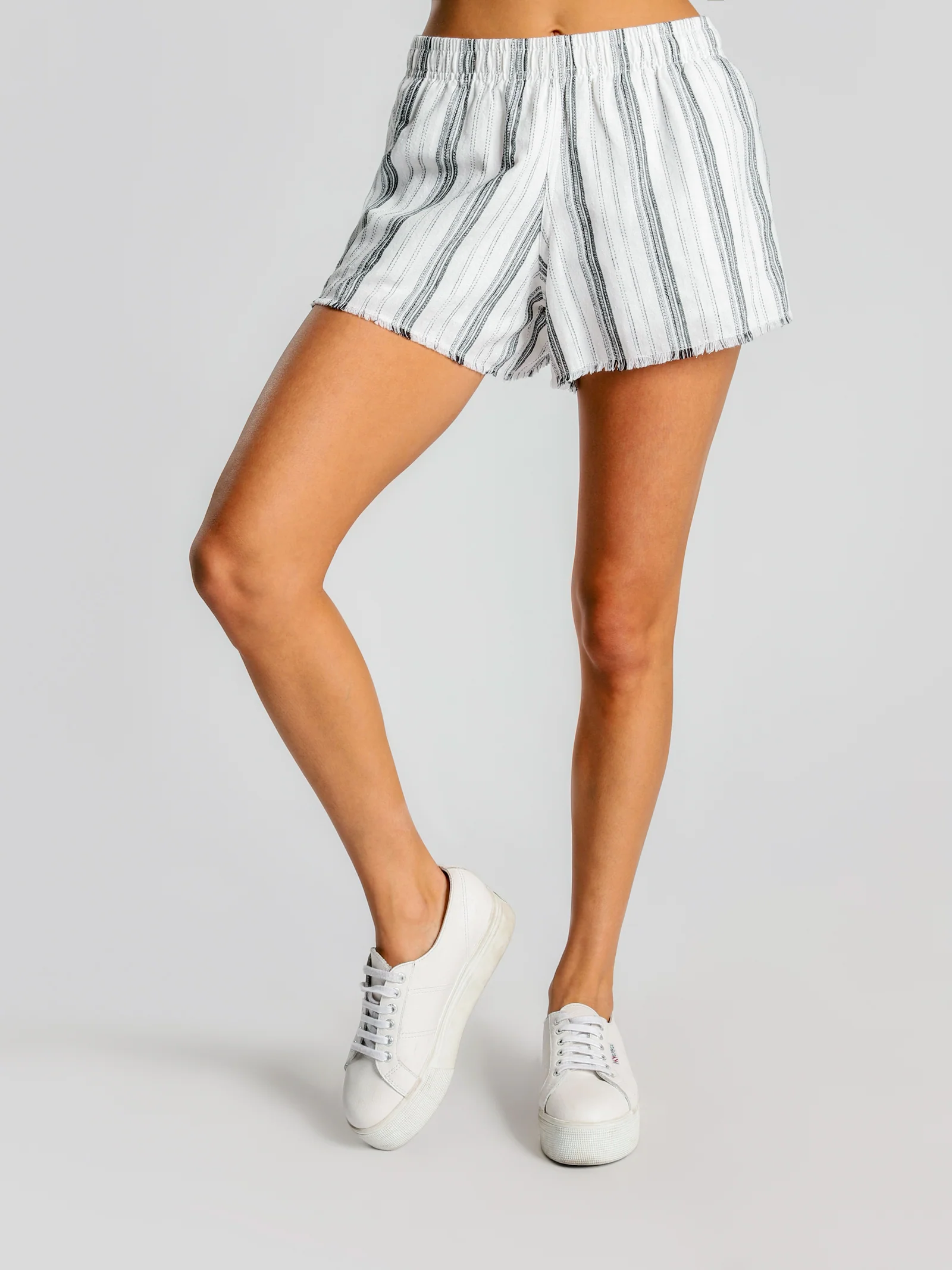 Brooke Linen Stripe Shorts - Image 2
