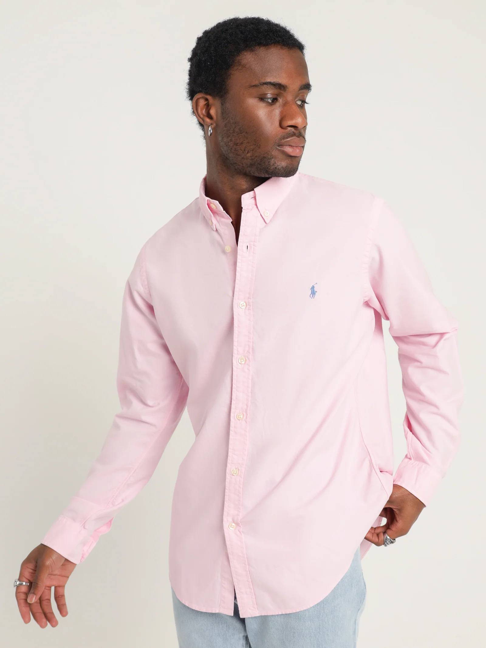 Button-Down Garment Dyed Slim Oxford Shirt - Image 4