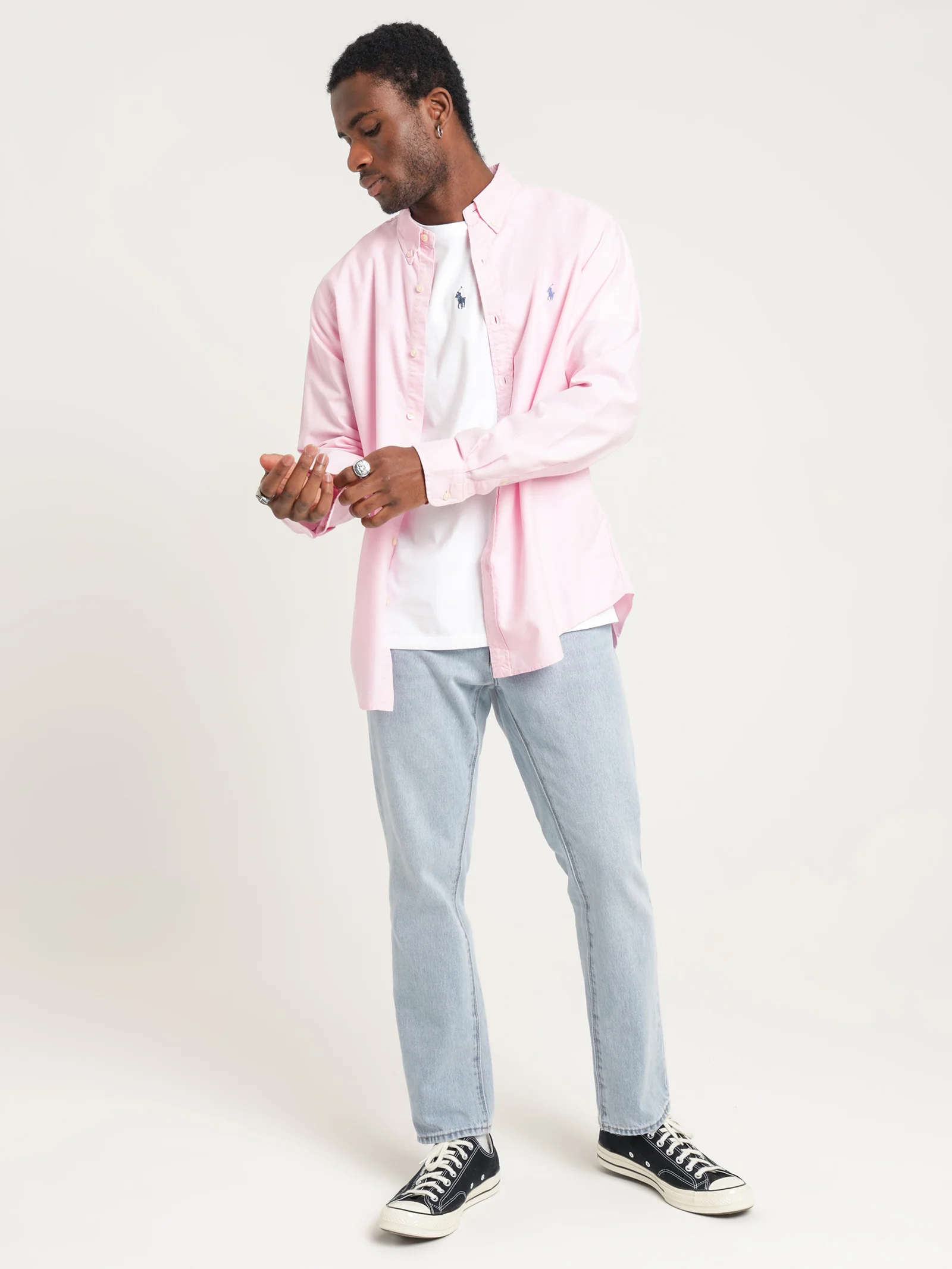 Button-Down Garment Dyed Slim Oxford Shirt - Image 5