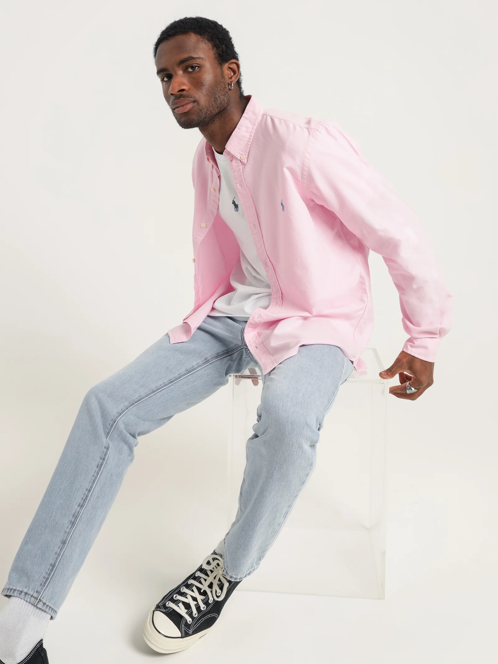 Button-Down Garment Dyed Slim Oxford Shirt - Image 6