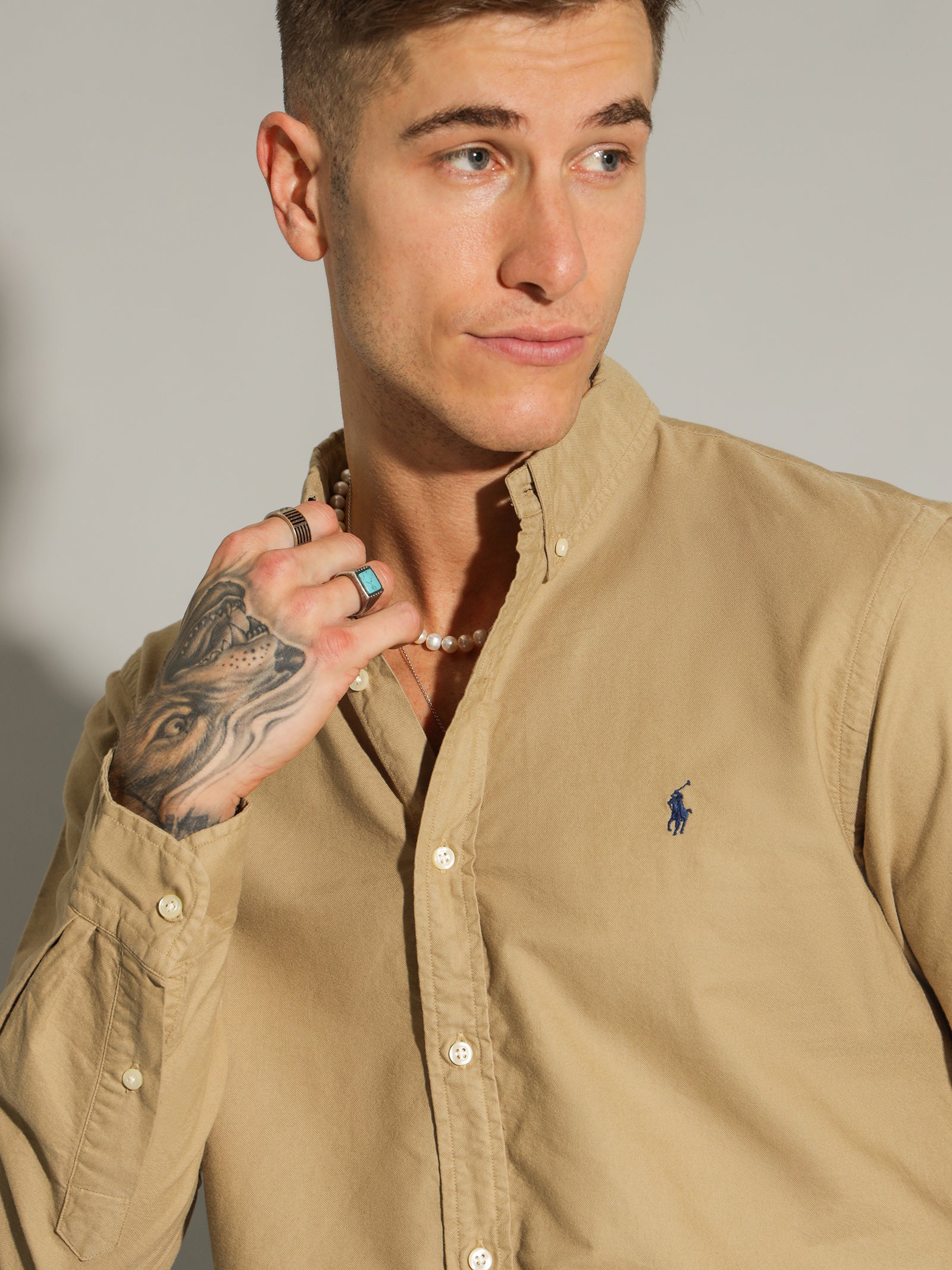 Button Down Slim-Fit Oxford Shirt - Image 2