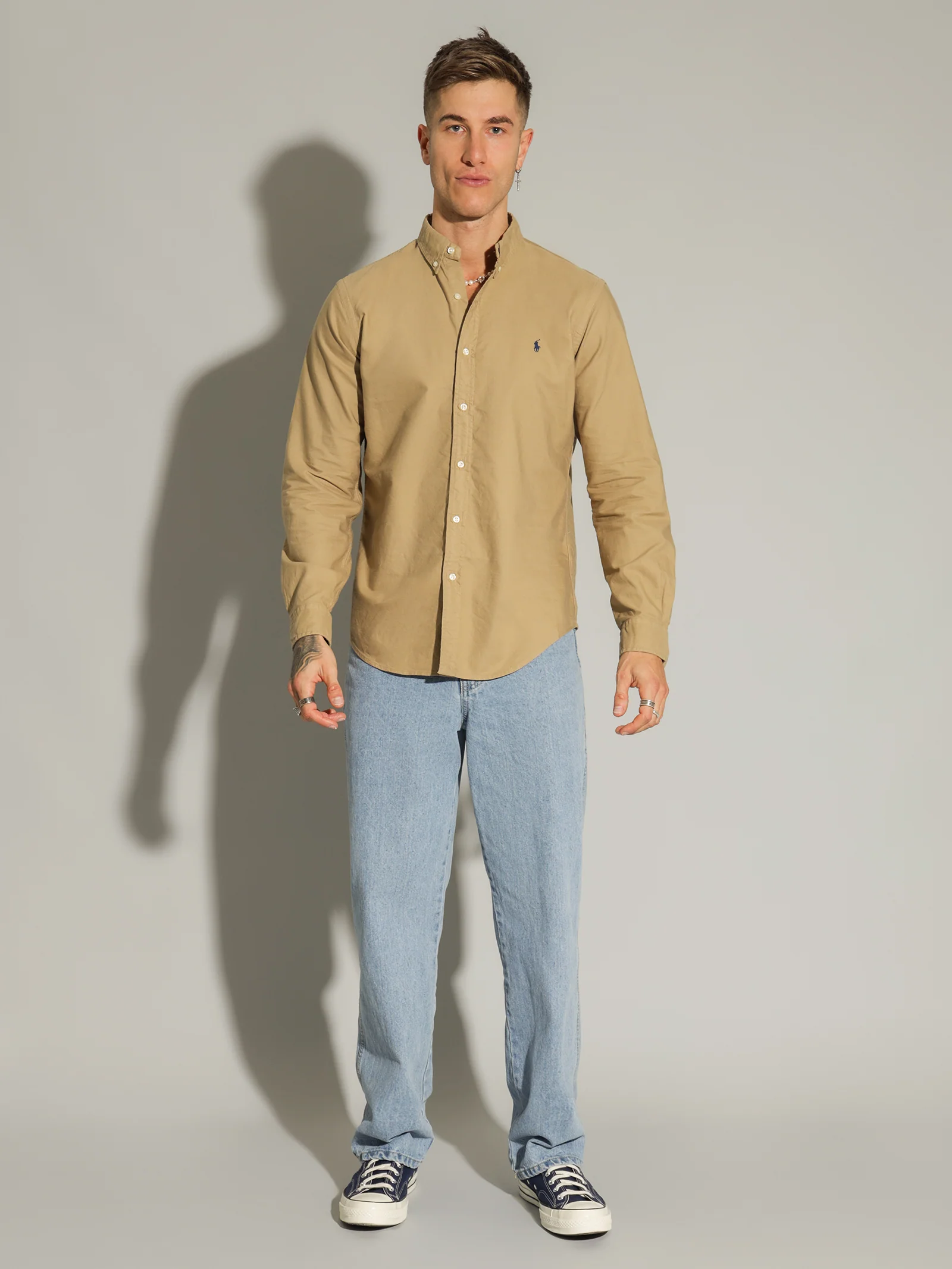 Button Down Slim-Fit Oxford Shirt - Image 3