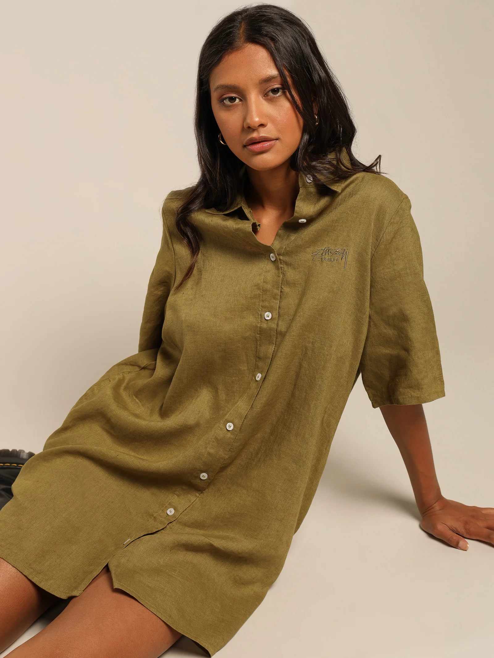 Cali Linen Shirt Dress - Image 2
