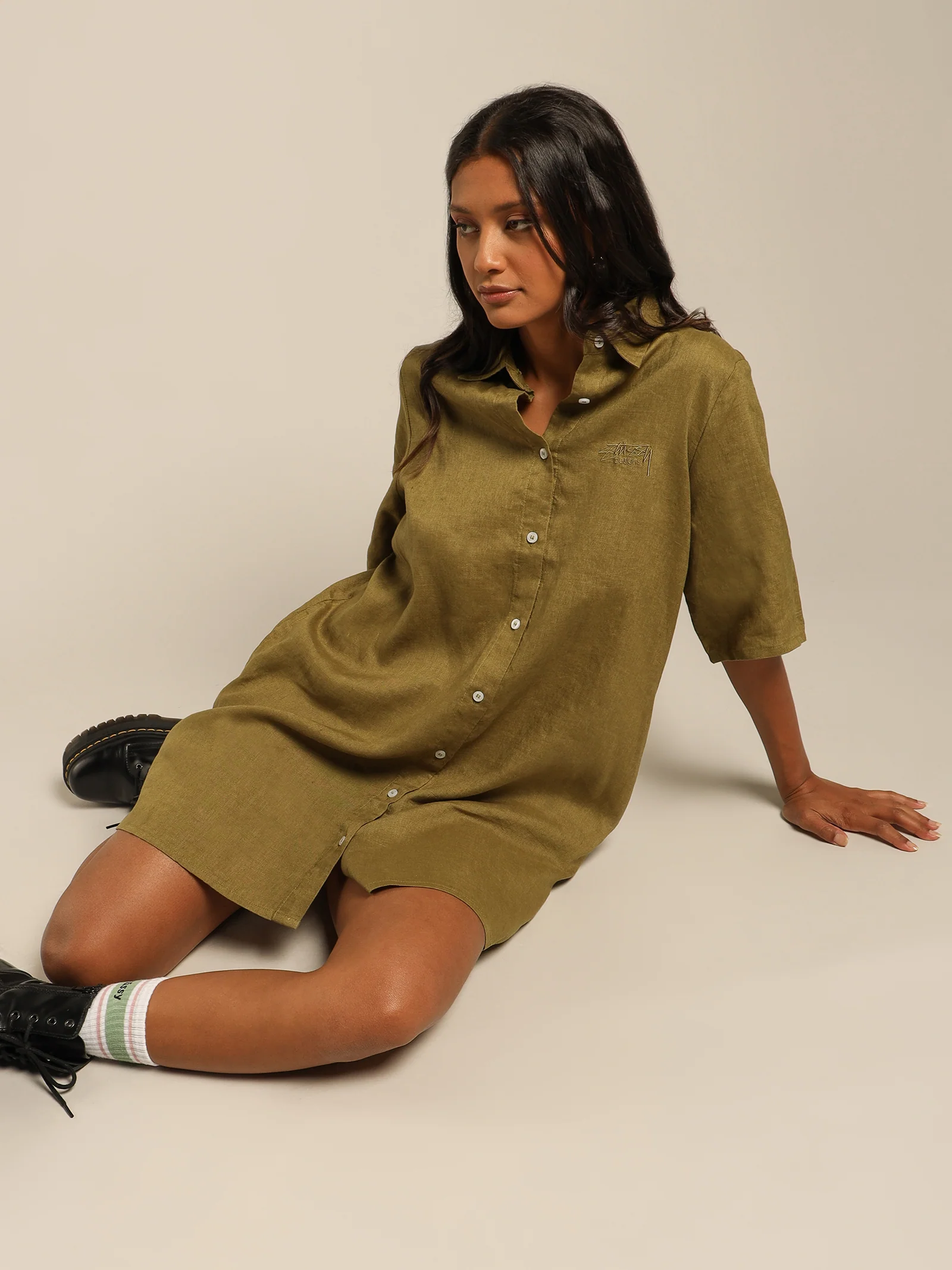 Cali Linen Shirt Dress - Image 3