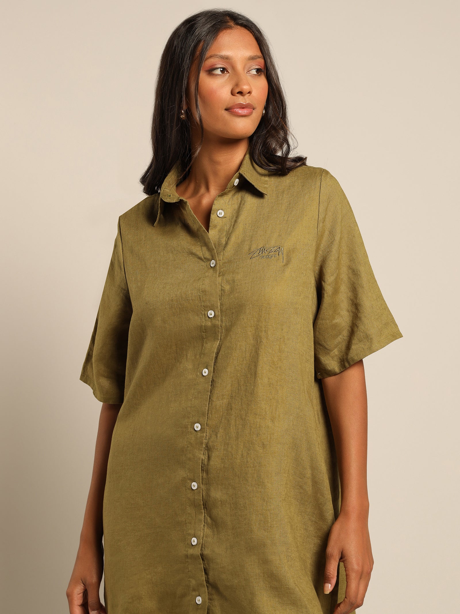 Cali Linen Shirt Dress - Image 5