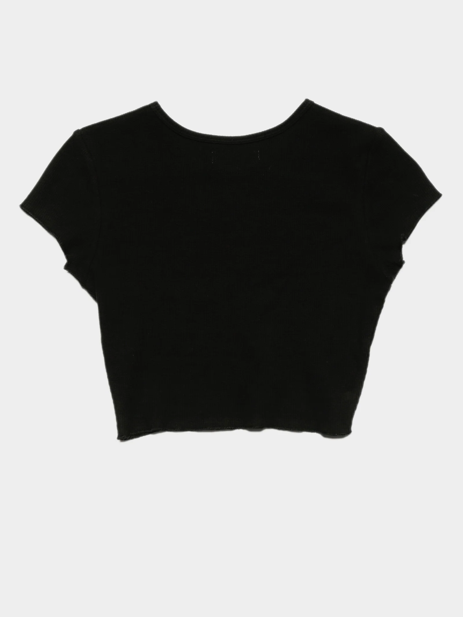 Cameron Basic Waffle Crop T-Shirt - Image 6