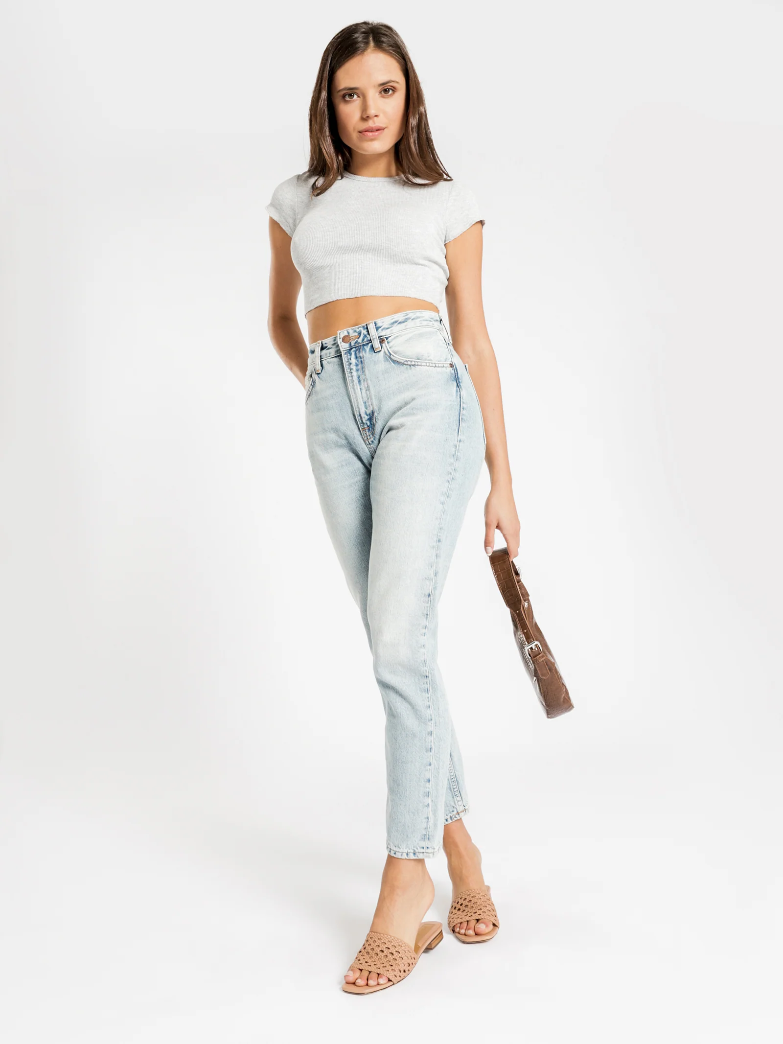 Cameron Basic Waffle Crop T-Shirt - Image 2