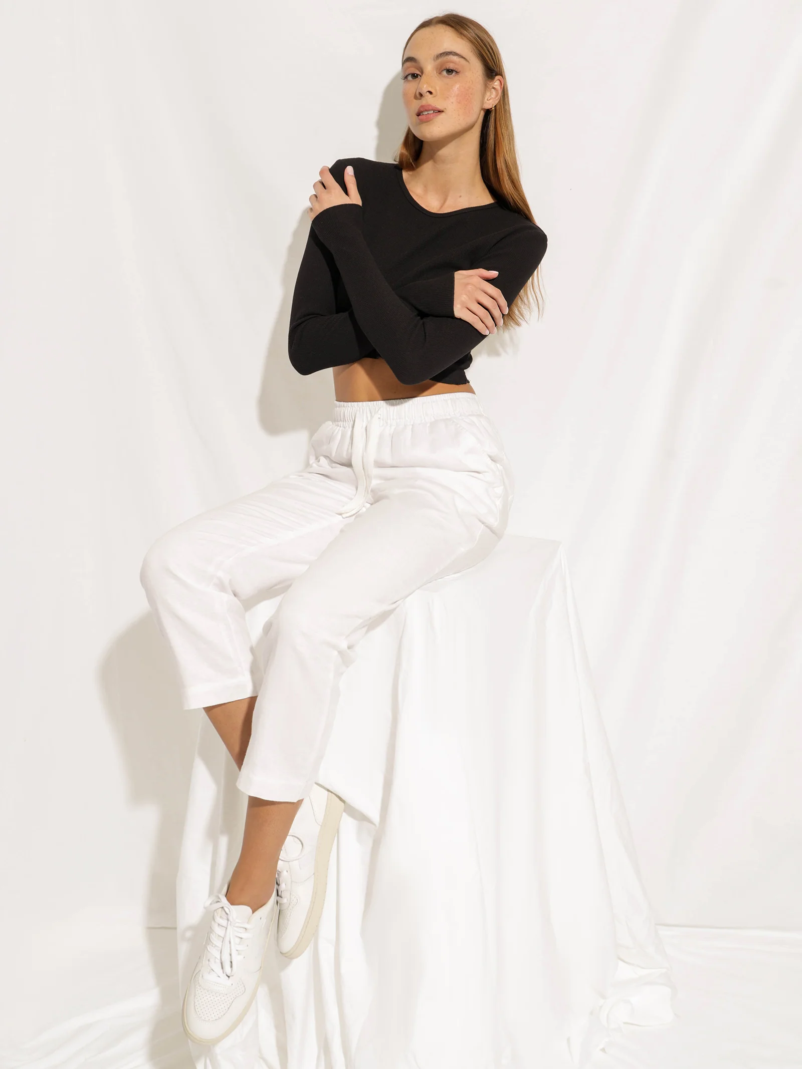 Cameron Long Sleeve Waffle Crop - Image 2