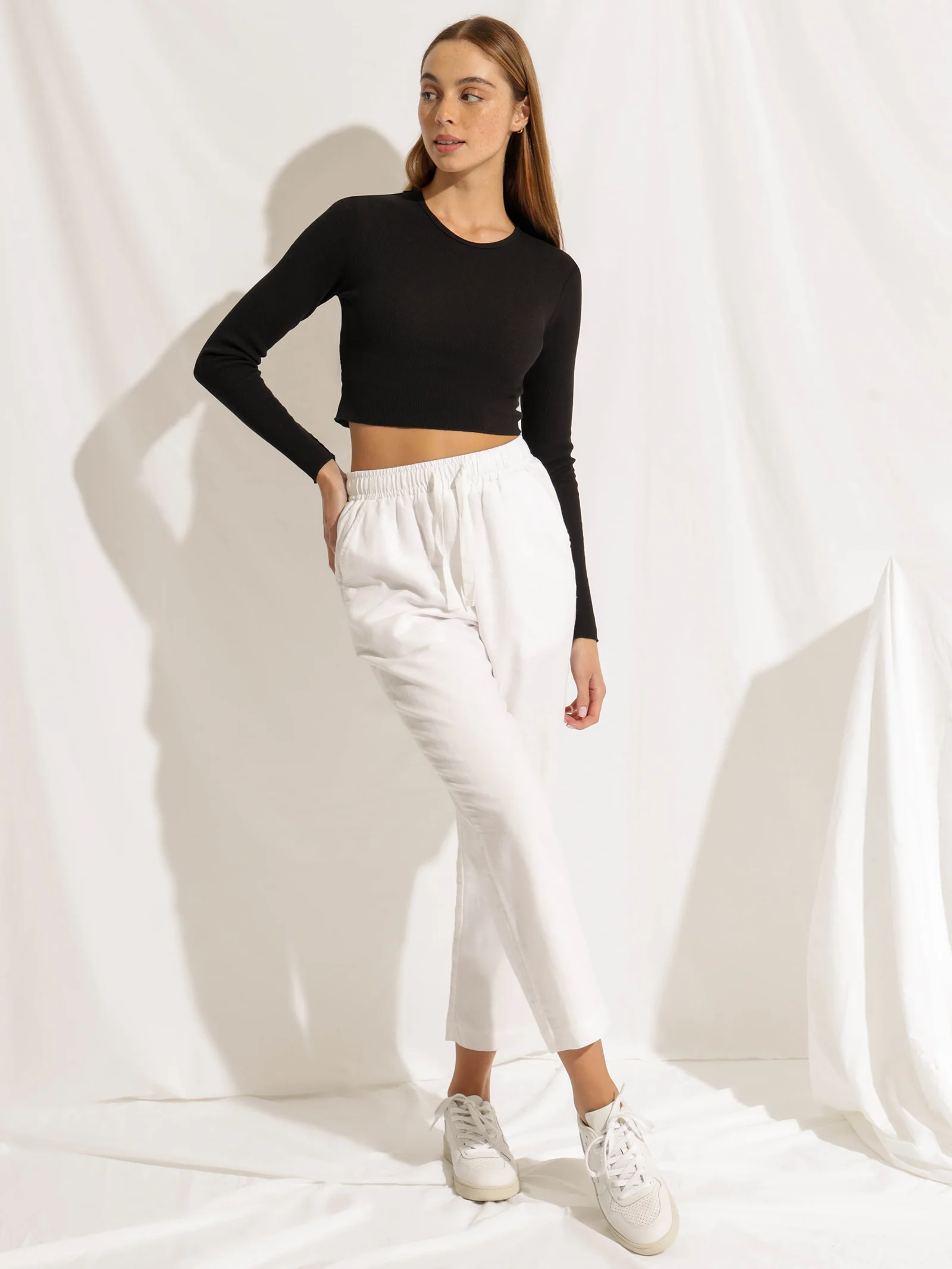 Cameron Long Sleeve Waffle Crop - Image 5