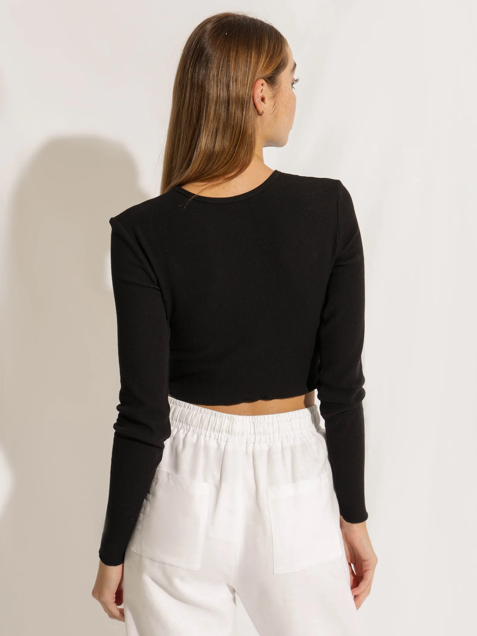 Cameron Long Sleeve Waffle Crop - Image 6