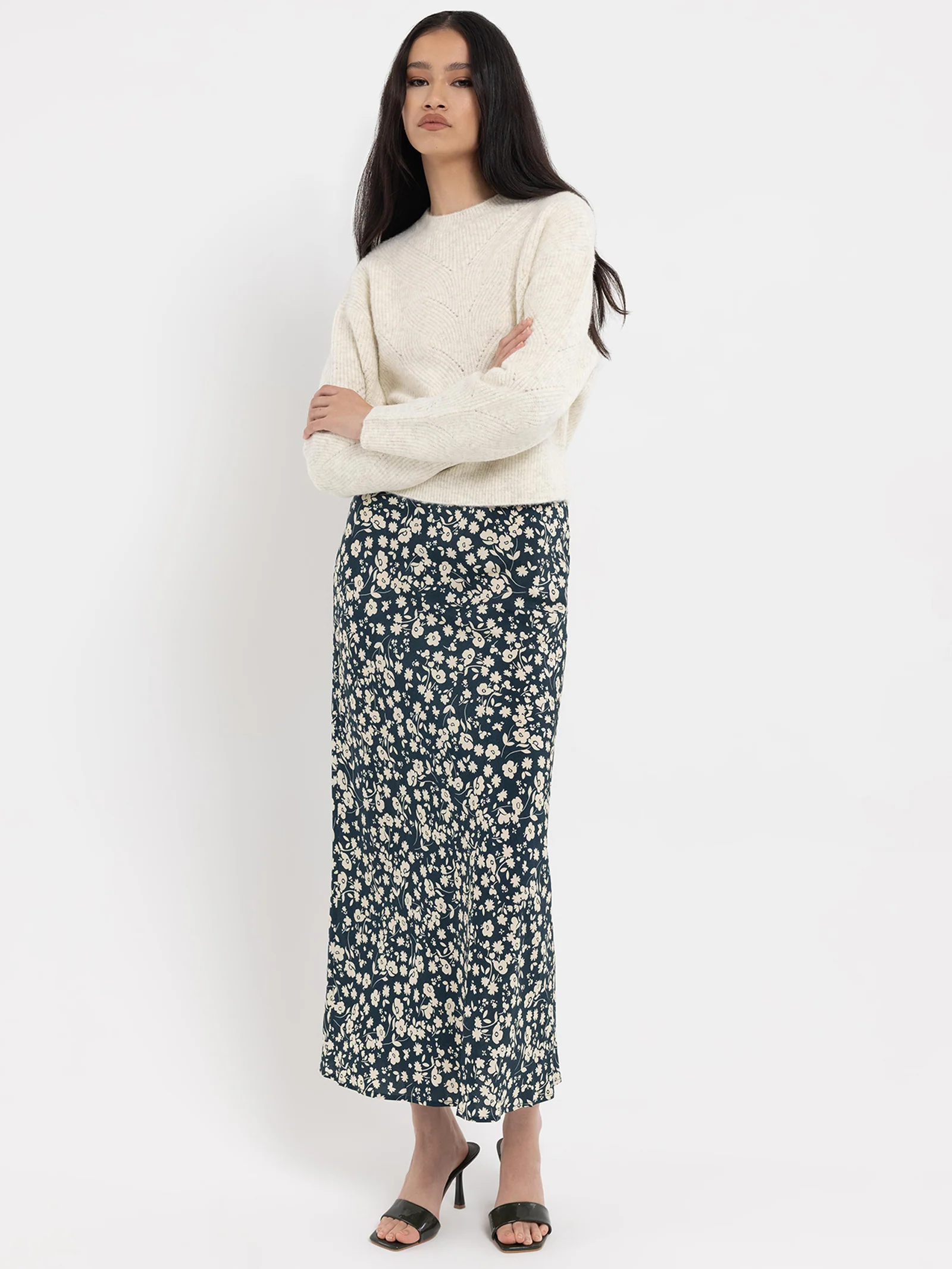 Candace Crew Neck Jumper - Off White - Image 2