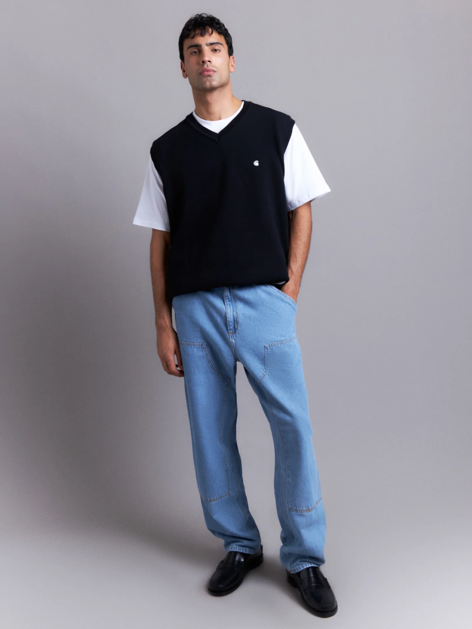 Carhartt Madison Vest Sweater - Black/Wax - Image 2
