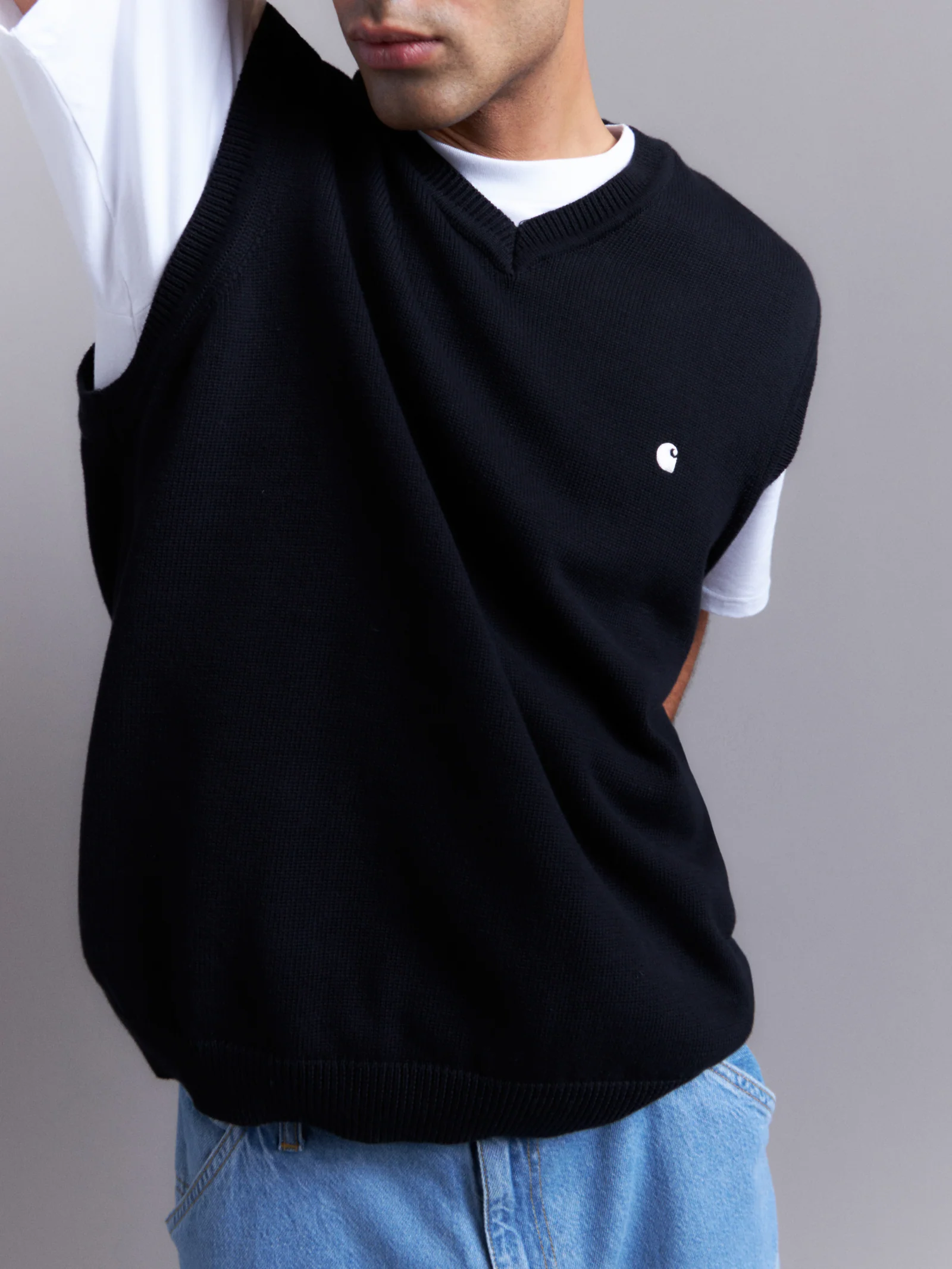 Carhartt Madison Vest Sweater - Black/Wax - Image 3