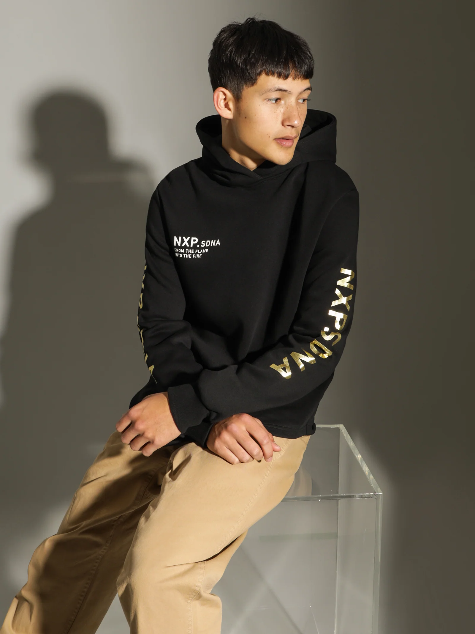 Catastrophy Hooded Dual Curved Sweater - Image 2