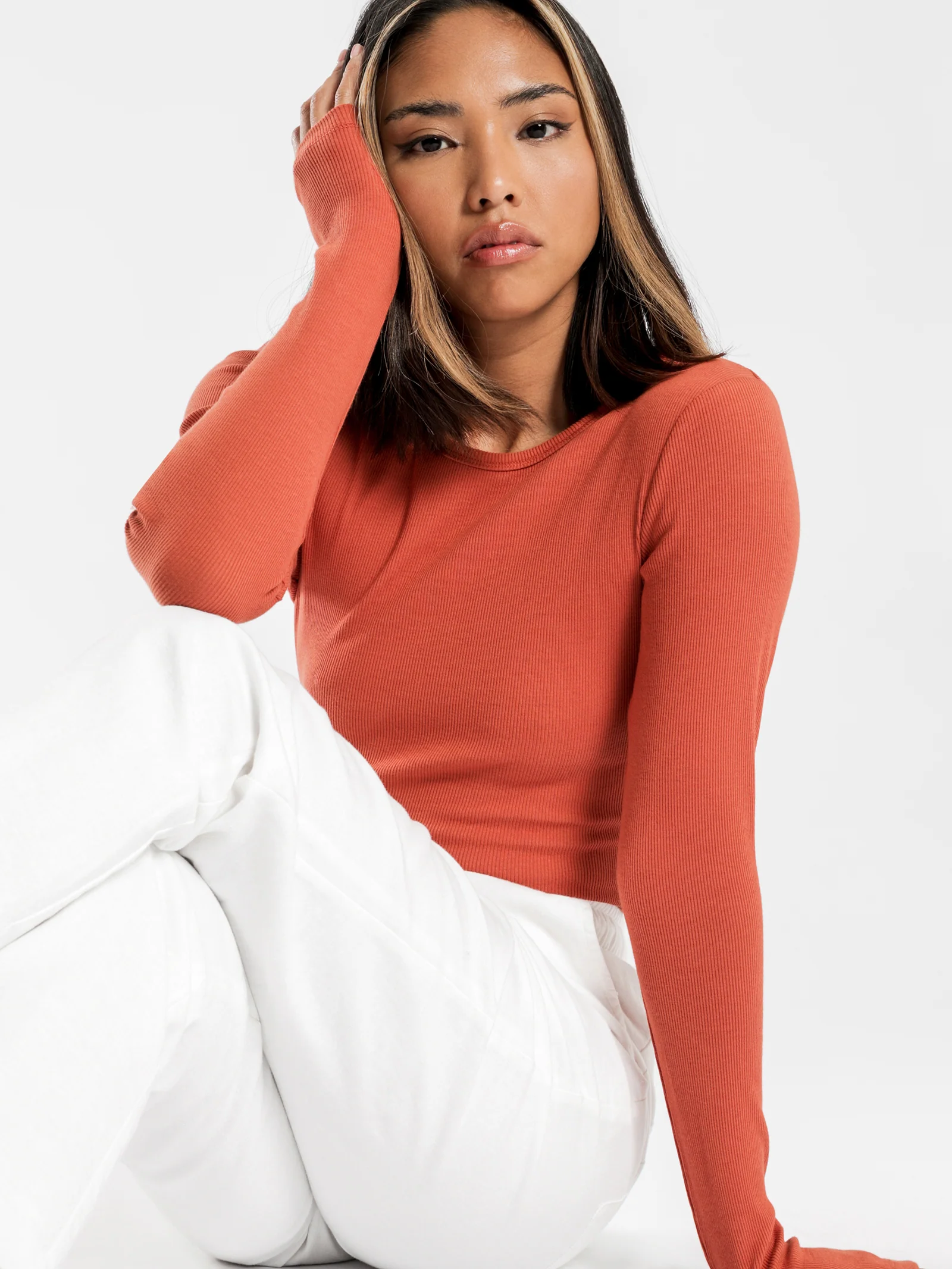 Charlie Long Sleeve Rib T-Shirt - Image 5