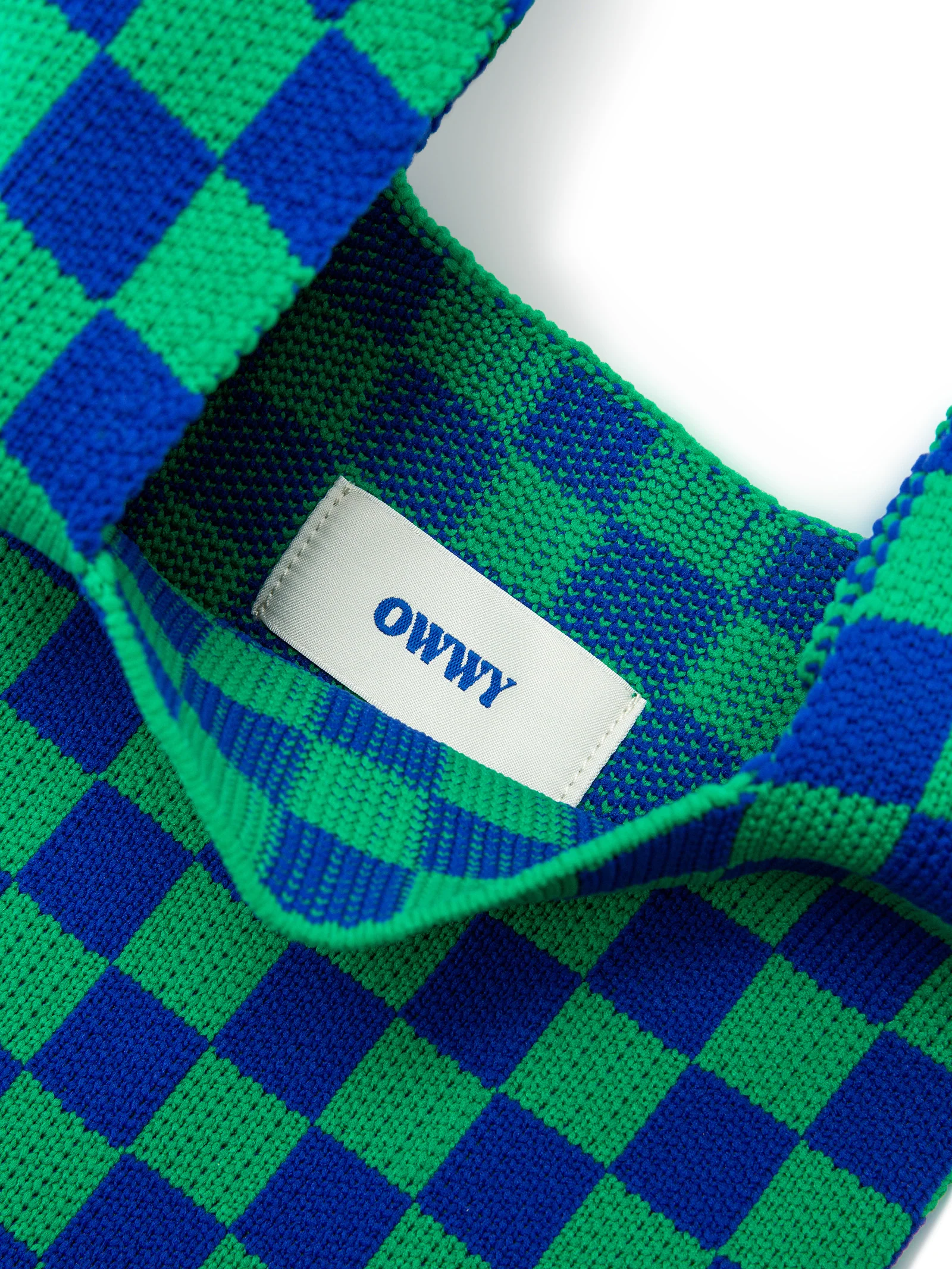 Check Knit Tote Bag - Image 3